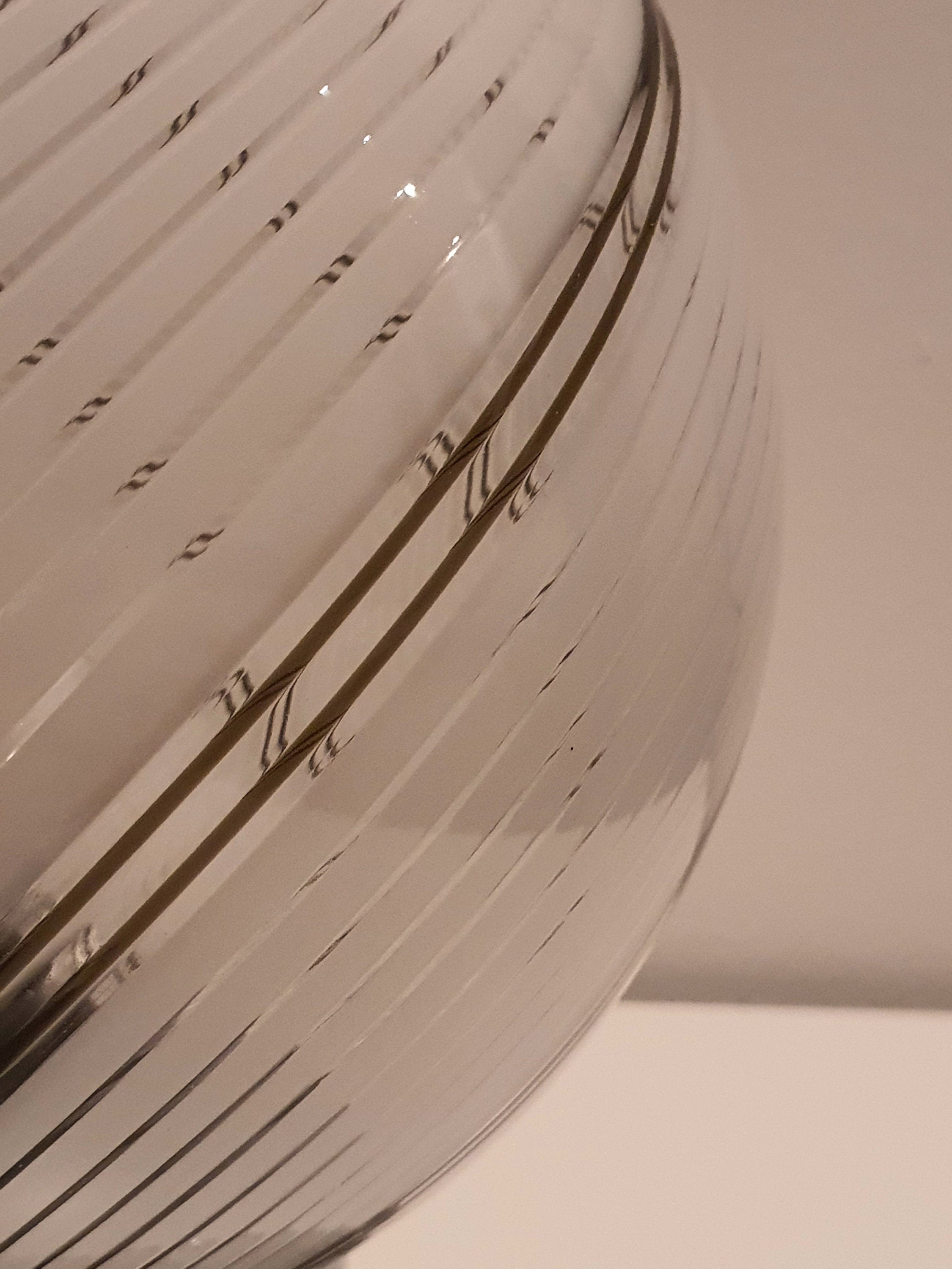 Vintage Murano Glass Globe Lamp: 1970s Italian Tessuto Design