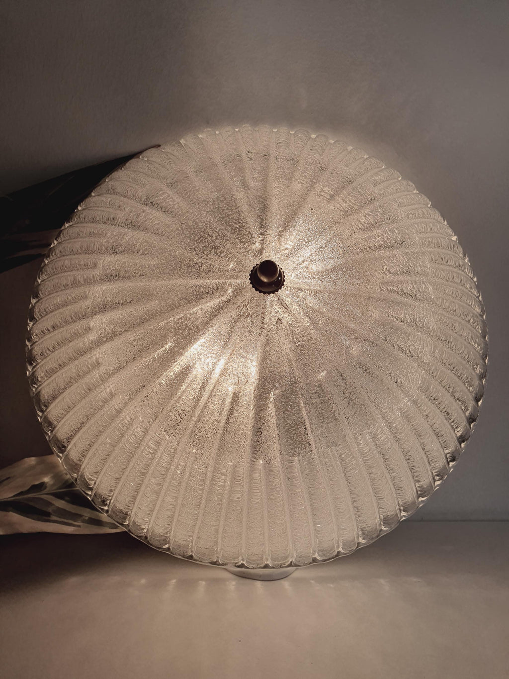 Friul Luce Vintage Floral Shell Flush Mount Light | Frosted Murano Glass Venetian Fixture