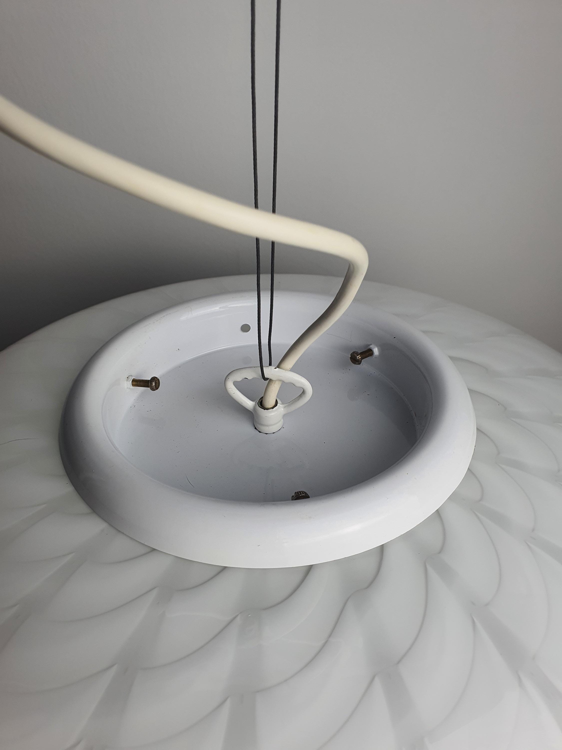 Murano Glass Wave Globe Pendant Light: Handcrafted MCM Scandinavian Decor