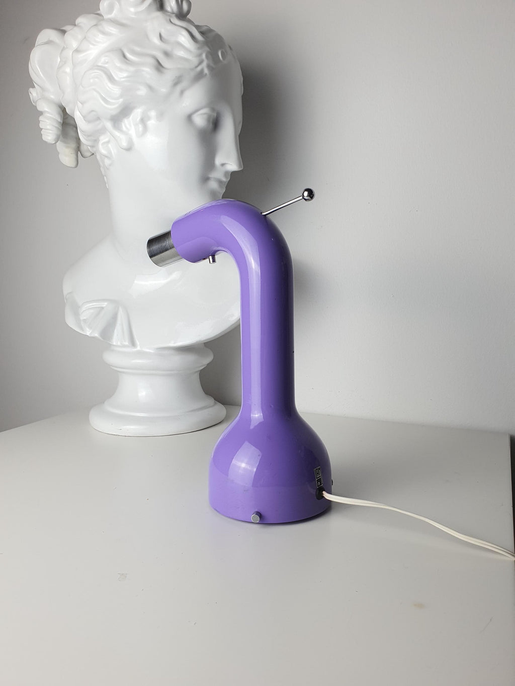 Space Age Purple Gooseneck Desk Lamp 1970s Italian Retro Lighting