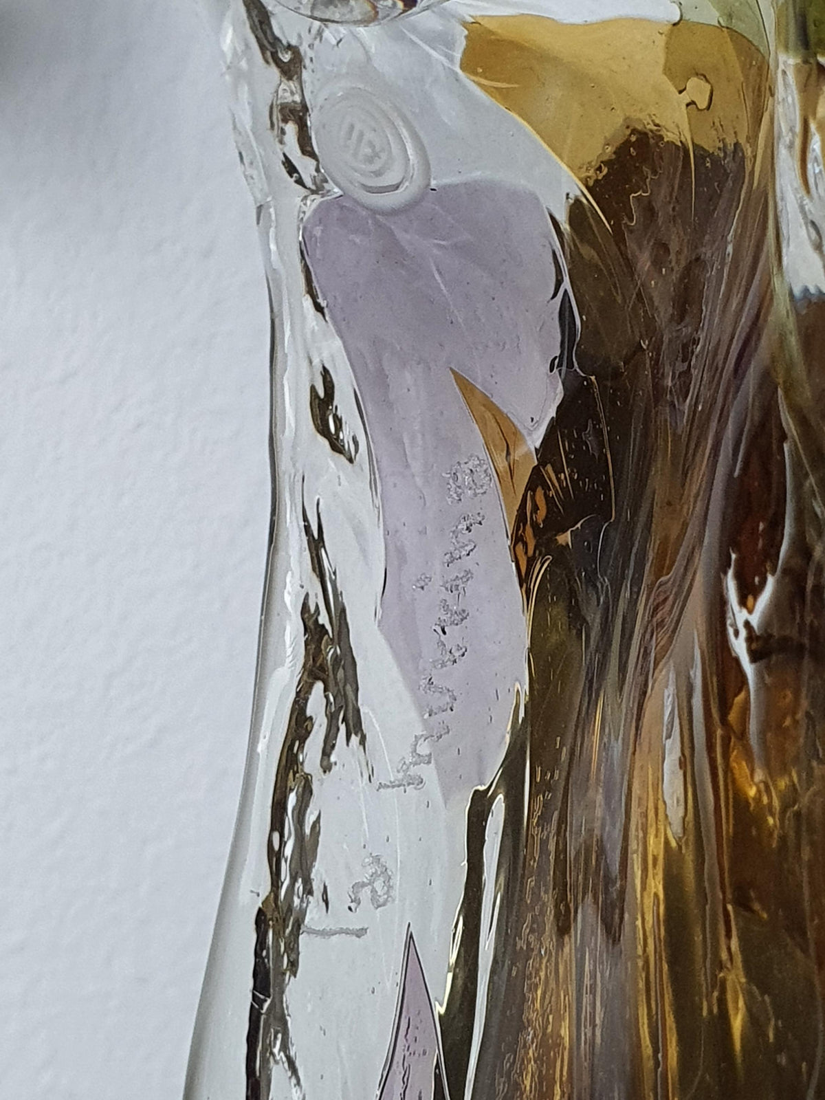 Pair of 1980s La Murrina floral sconces with orange, purple and green glass
