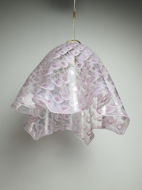 La Murrina Rosa Blasen-Pendelleuchte aus Muranoglas | Vintage Fazzoletto-Hängelampe