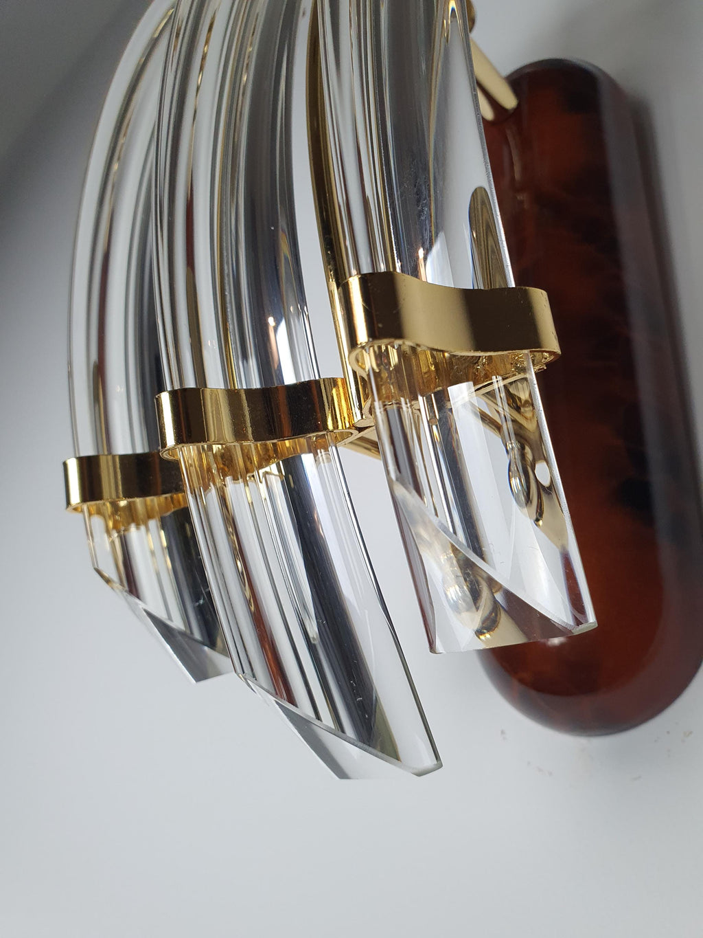 Vintage Crystal Wall Sconces: Spanish MCM Hollywood Regency Lighting