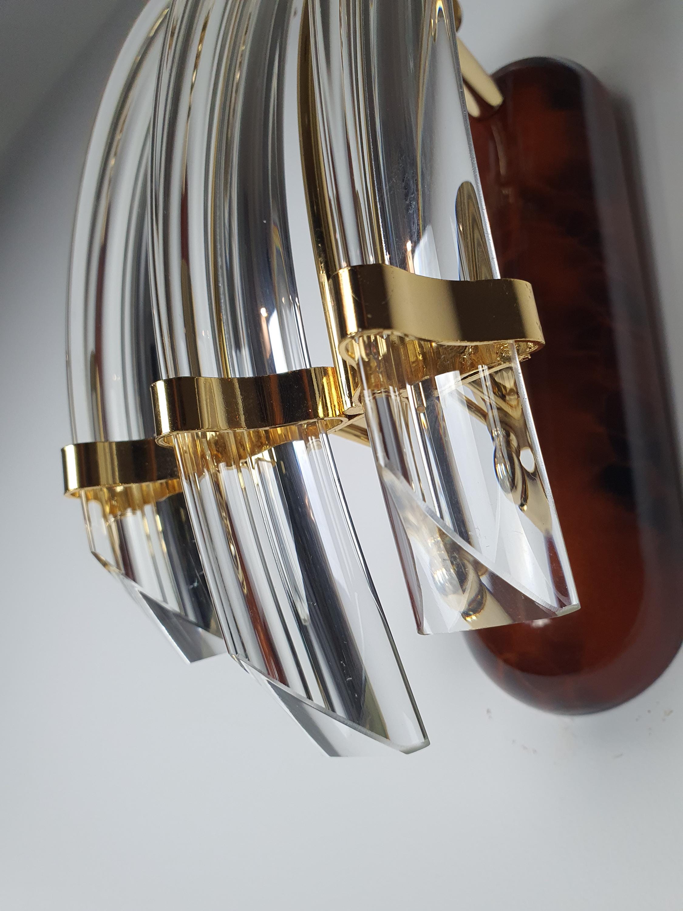 Vintage Crystal Wall Sconces: Spanish MCM Hollywood Regency Lighting