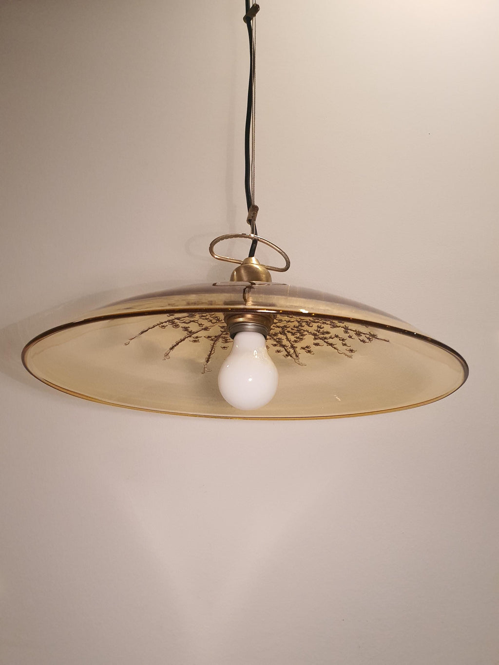 La Murrina Murano Glass Pendant Light: Caramel Bubble Dome, Art Nouveau