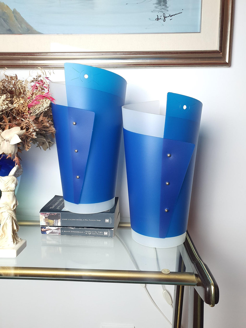 Pair of Blue Energy Light Table Lamps | Samuel Parker for Slamp, 1980s Italian Design