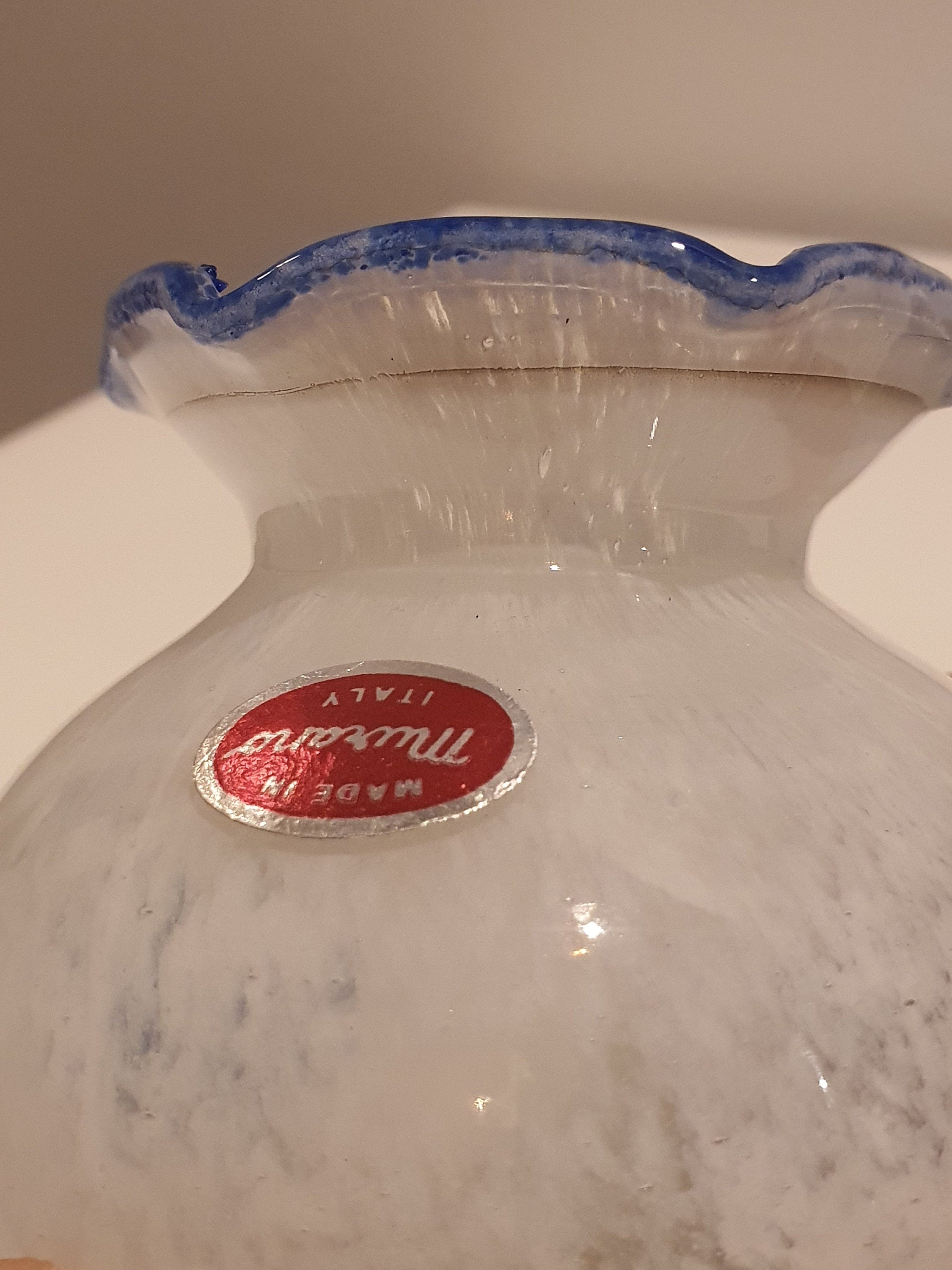 Pair of petite Murano swirl glass vase 1990s