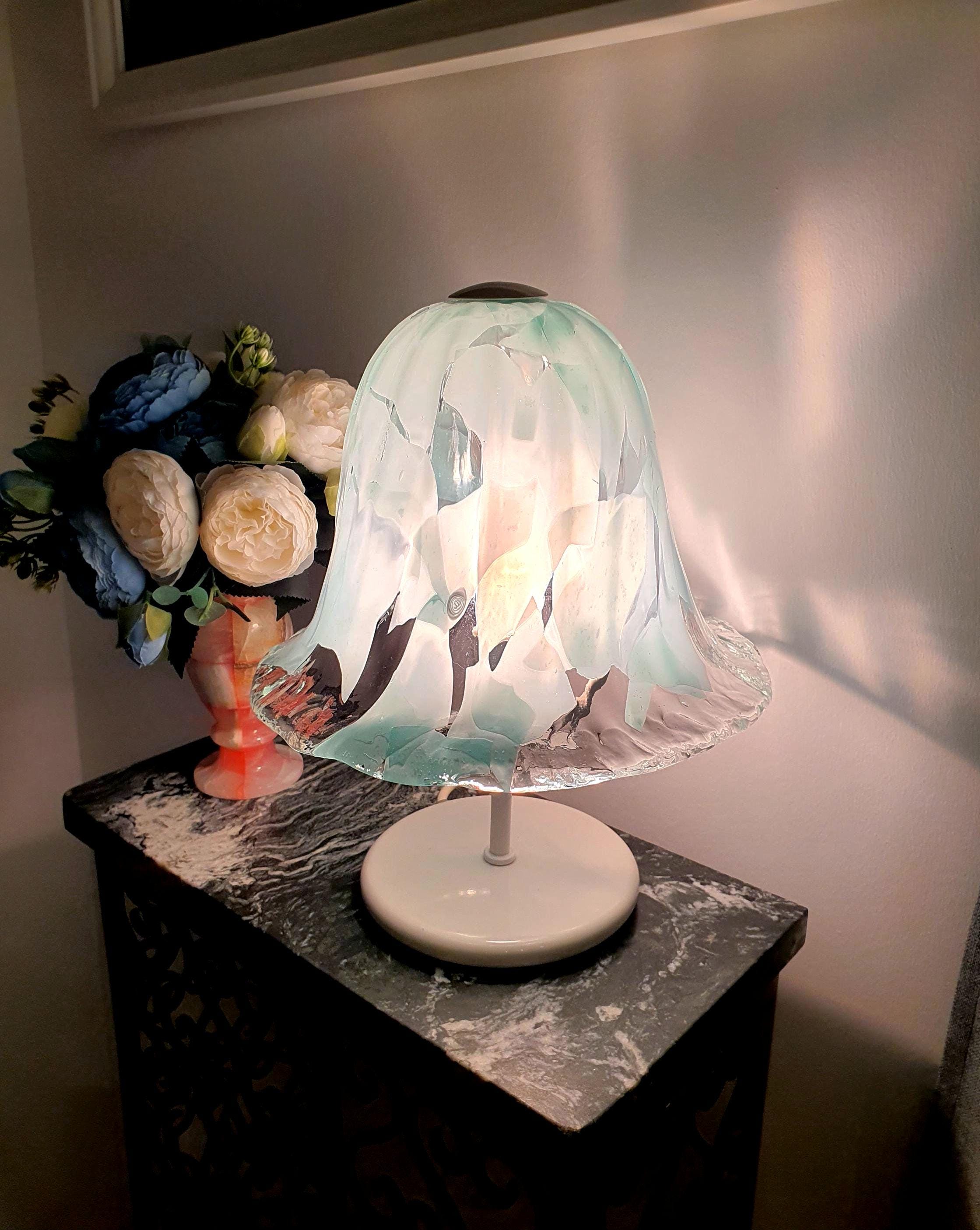 La Murrina vintage Murano glass Tiffany color floral bedside light fixture | tulip handcrafted table lamp | luxurios lighting | Housewarming