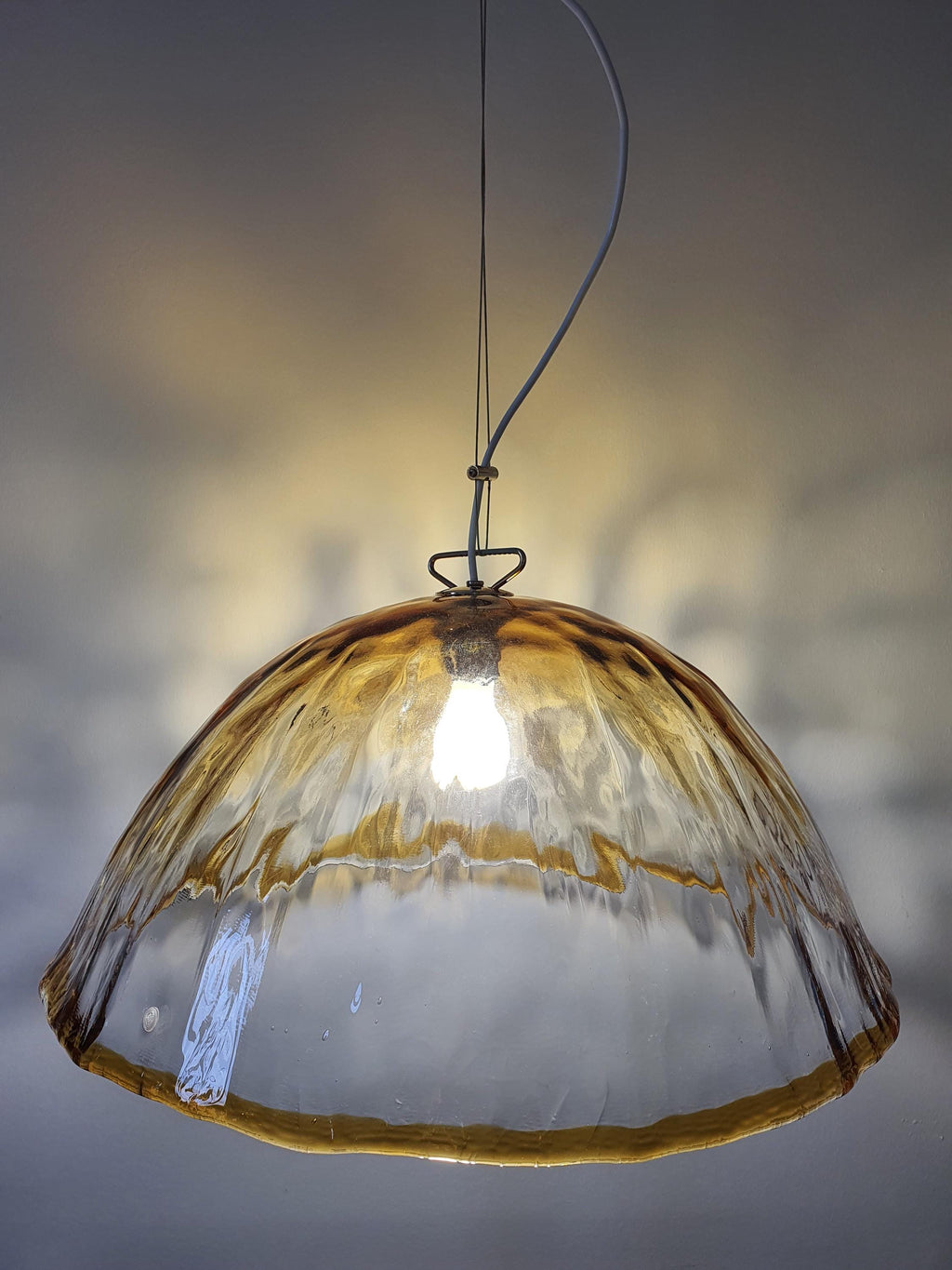 La Murrina Amber Glow Murano Glass Dome Pendant Light