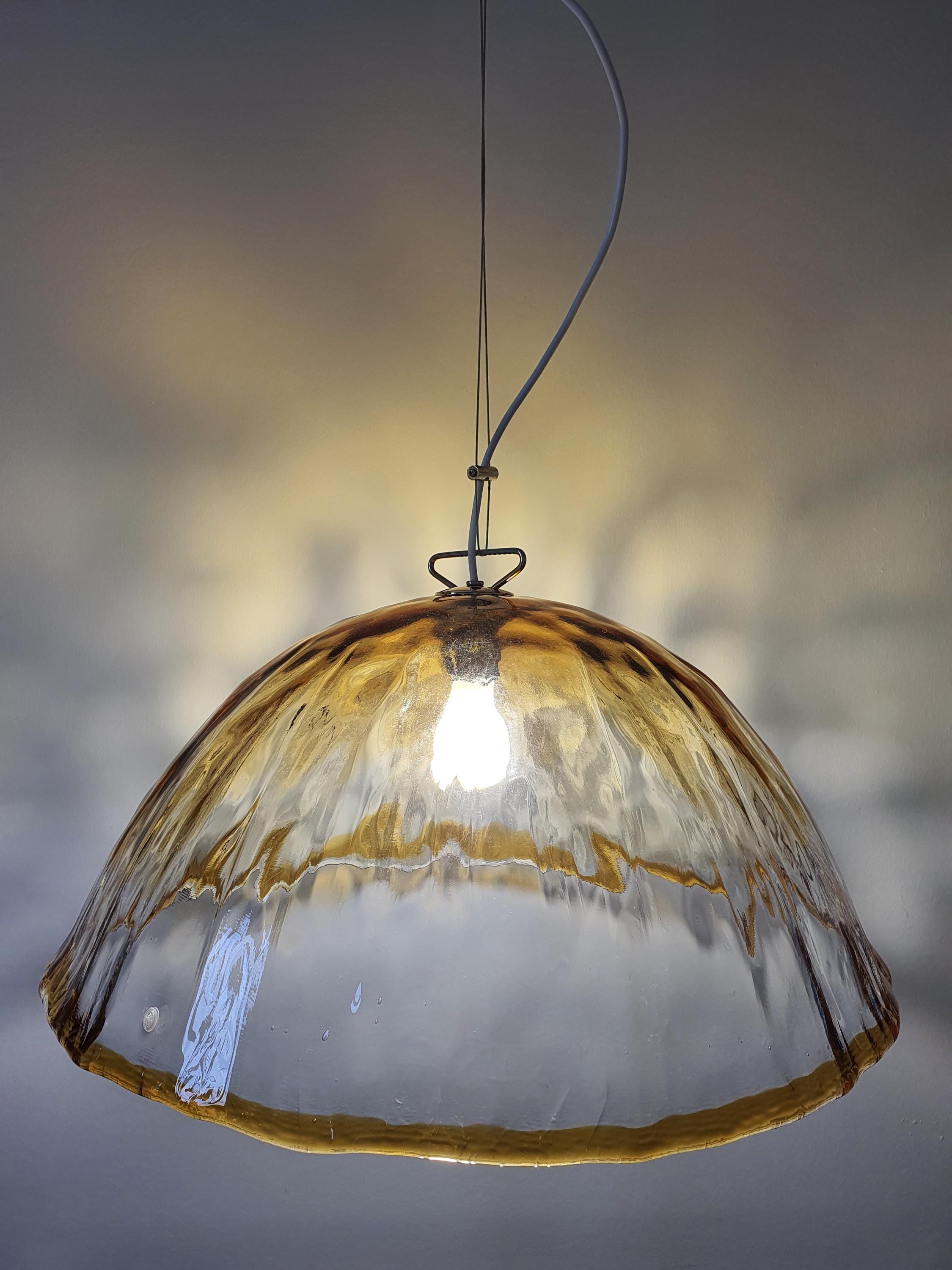 La Murrina Amber Glow Murano Glass Dome Pendant Light