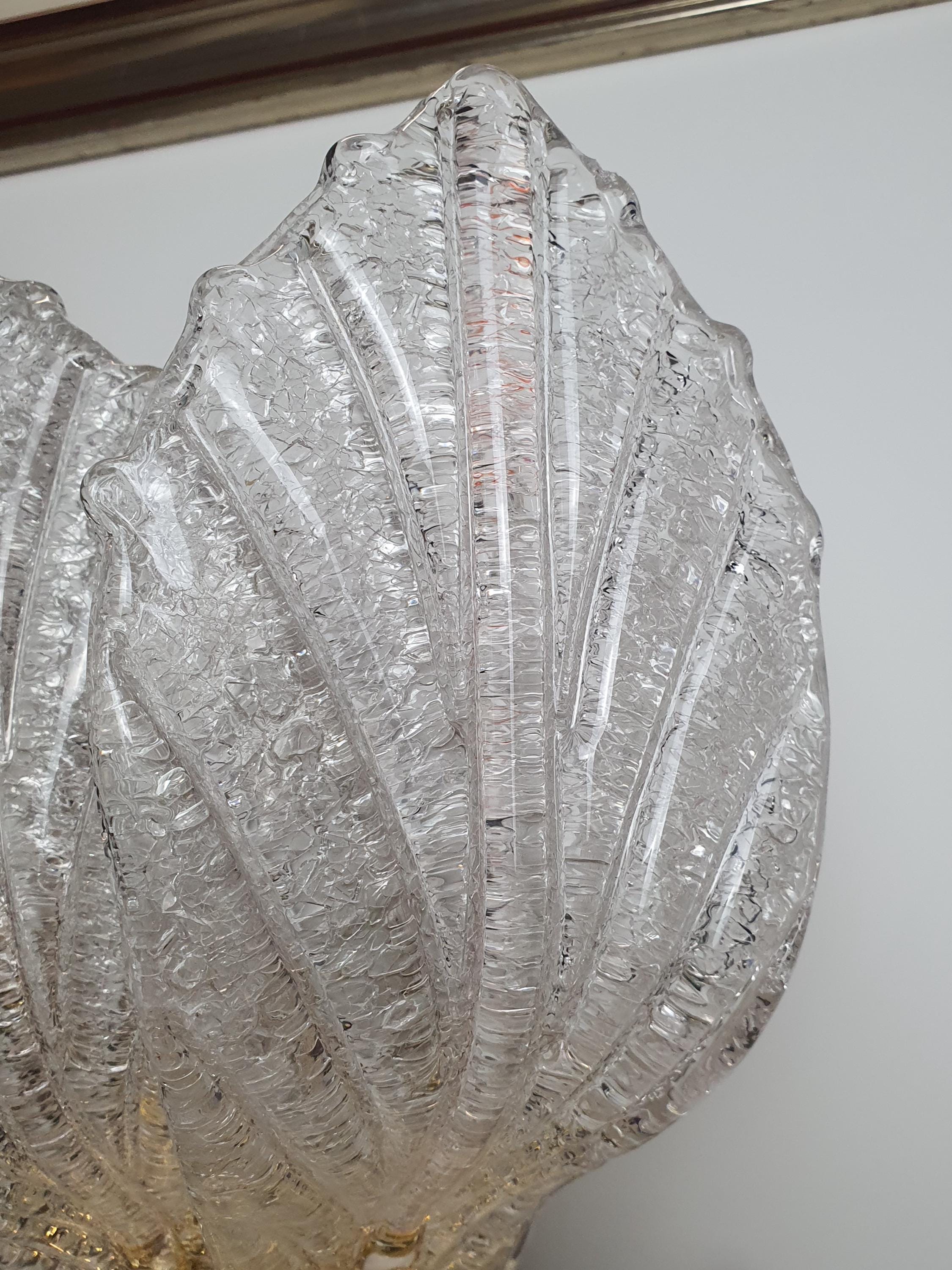 Murano Glass Petal Table Lamps: Midcentury Hollywood Regency Lighting