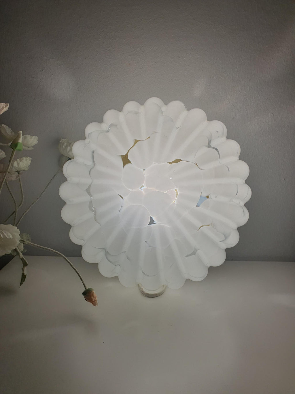 Vintage Spotted Glass Flower Shape Flush Mount Light