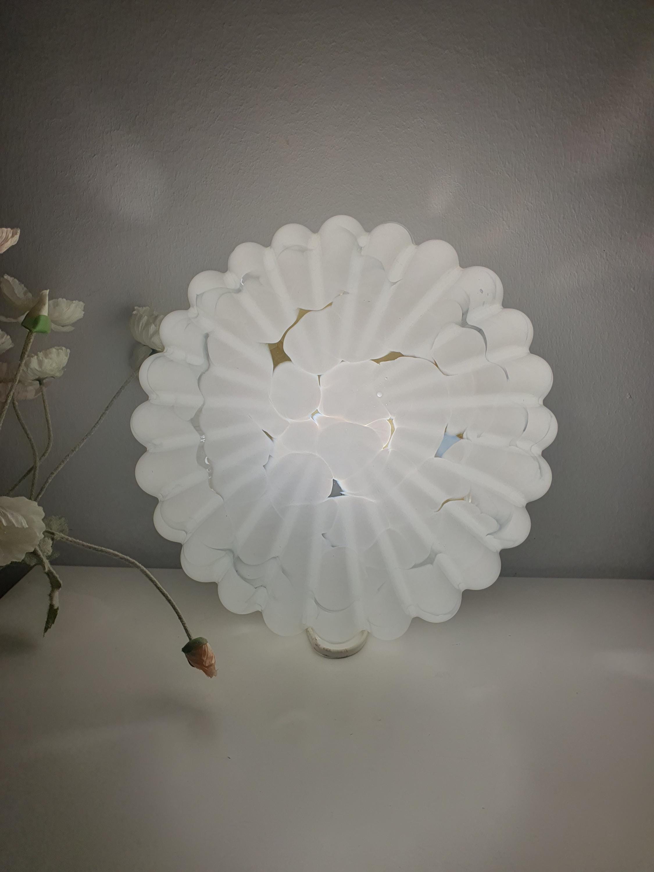 Vintage Spotted Glass Flower Shape Flush Mount Light