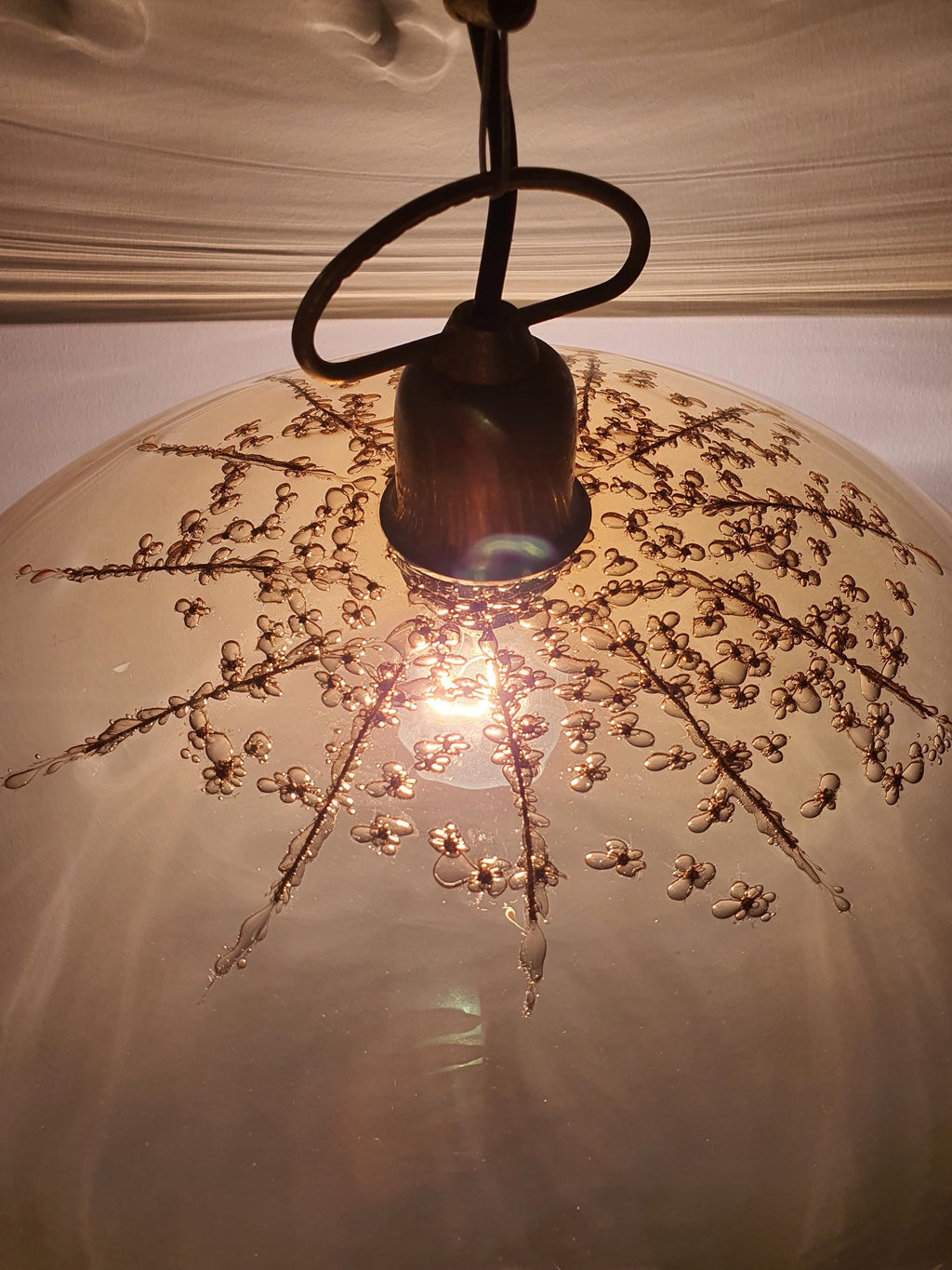 La Murrina Murano Glass Pendant Light: Caramel Bubble Dome, Art Nouveau