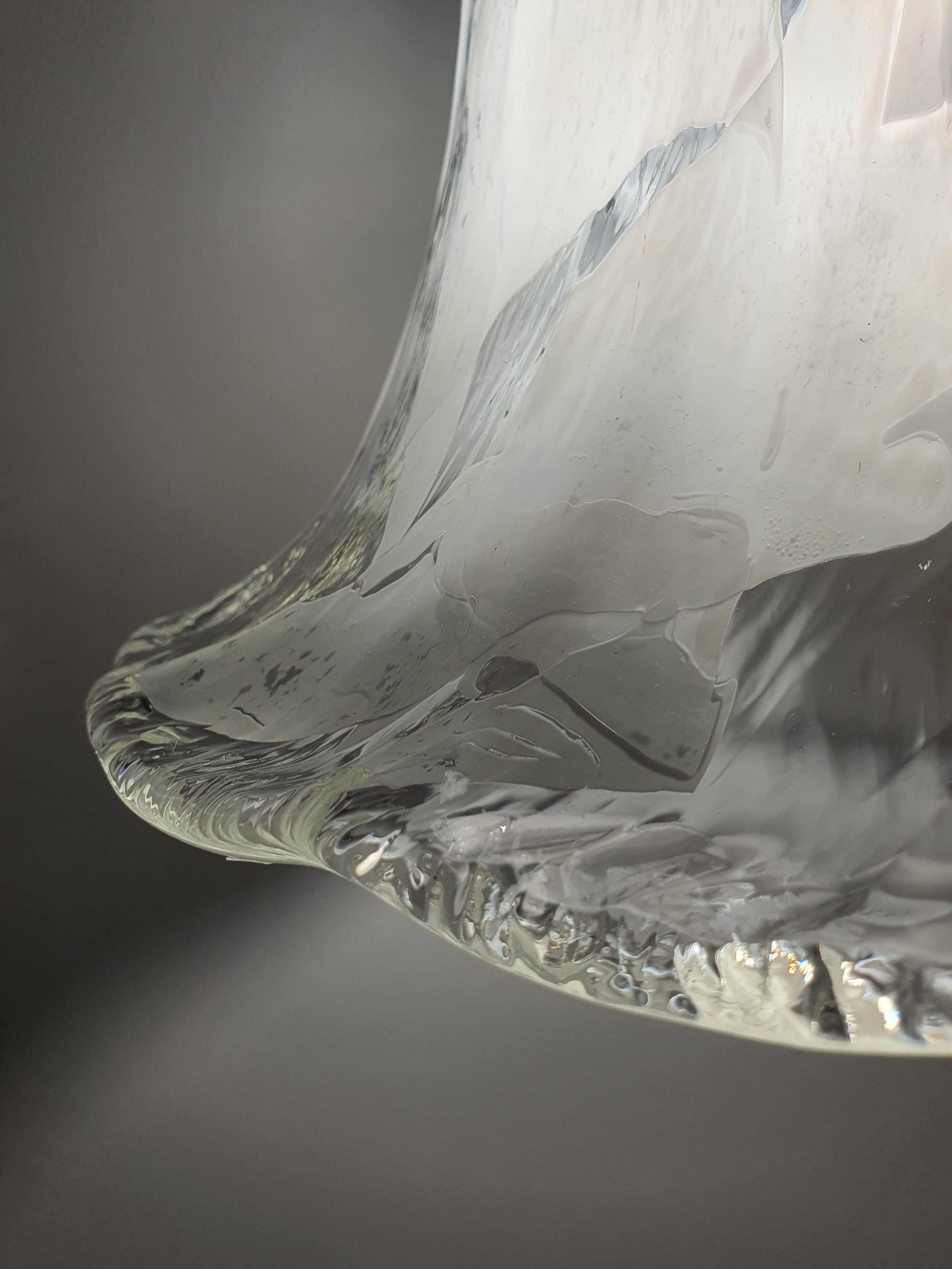 La Murrina Murano Glass Bell Pendant Light – Vintage Floral Design, White & Clear Handblown Glass