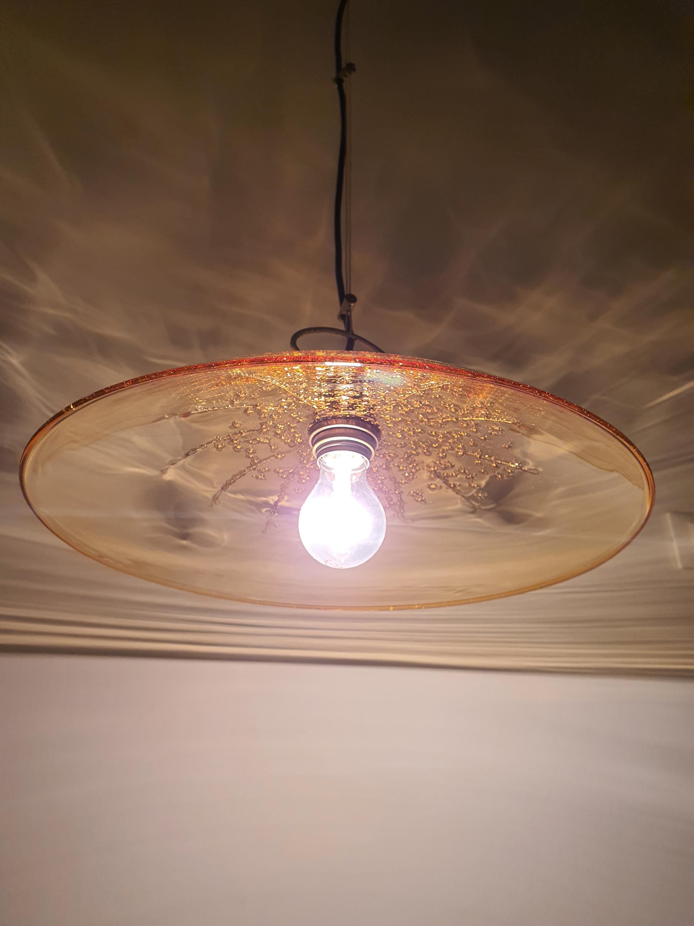 La Murrina Murano Glass Pendant Light: Caramel Bubble Dome, Art Nouveau