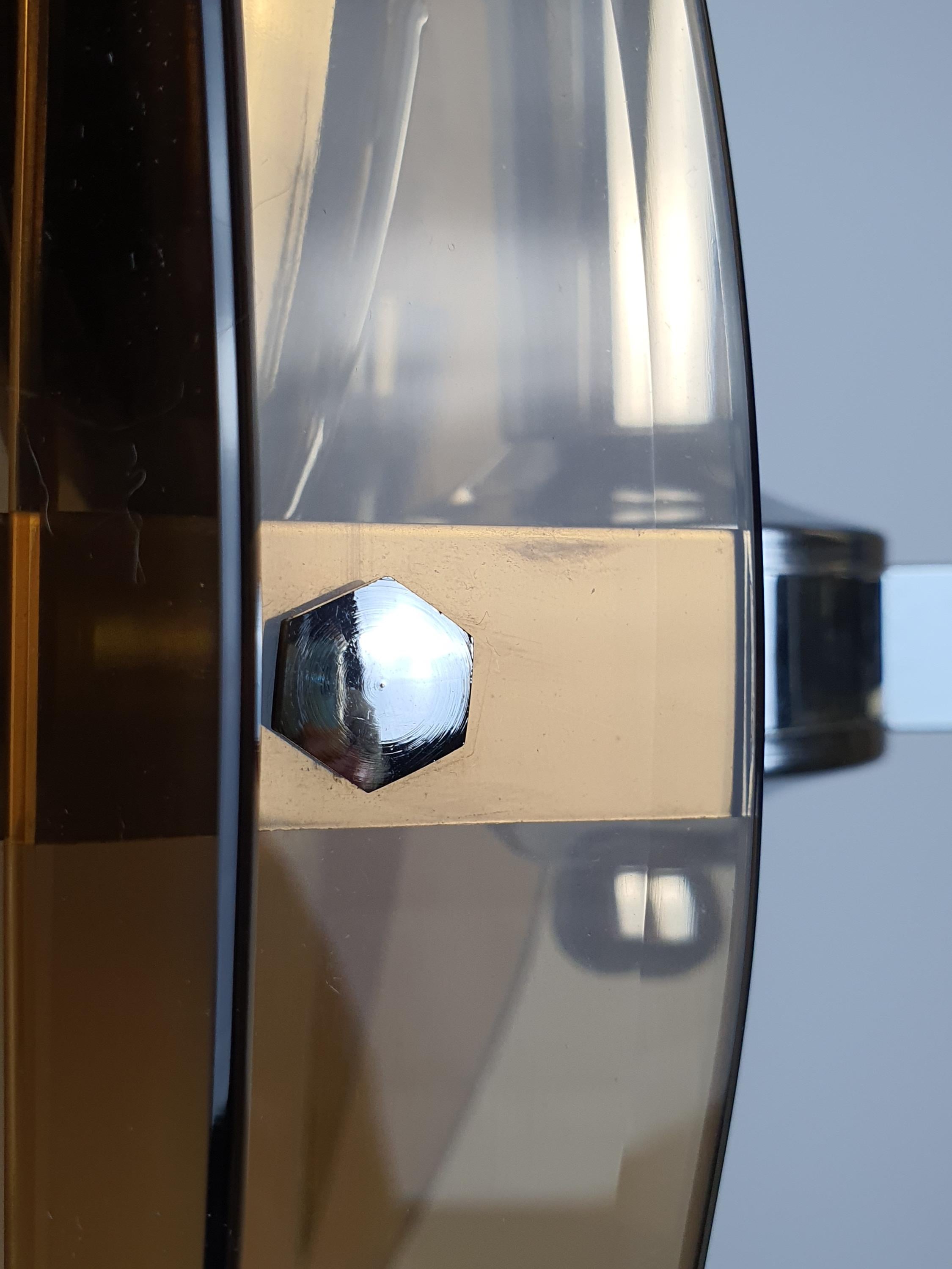 3 Arms Chrome Base Orange Glass Space Age Chandelier by Veca | Retro Vintage Lighting