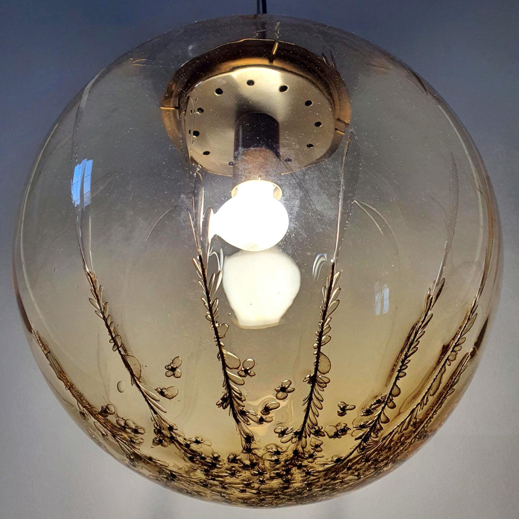 Large La Murrina Murano caramel bubble glass globe pendant light