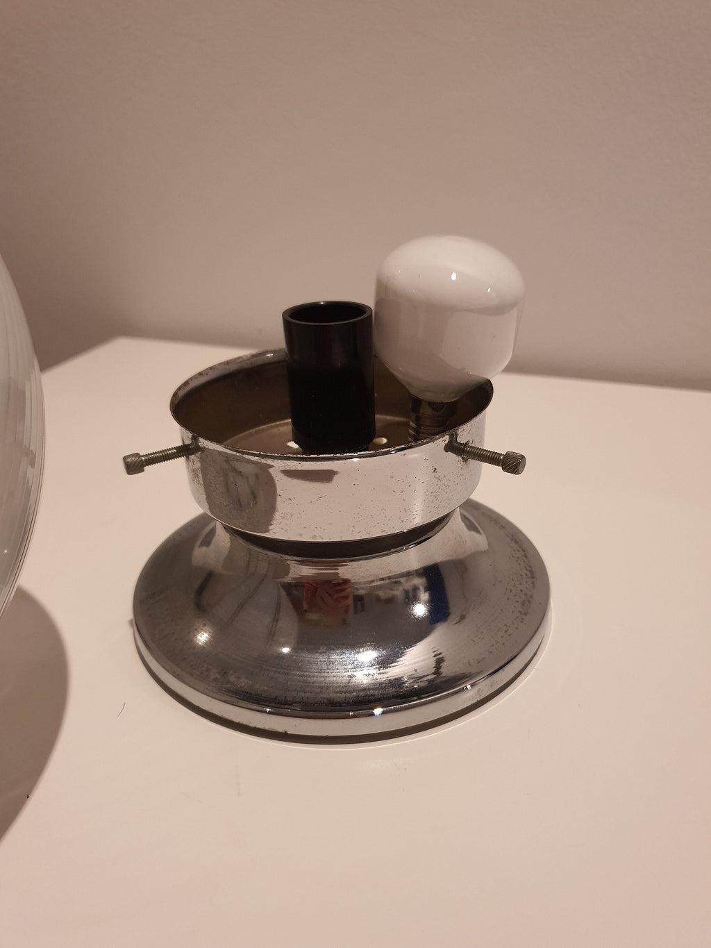 Vintage Murano Glass Globe Lamp: 1970s Italian Tessuto Design
