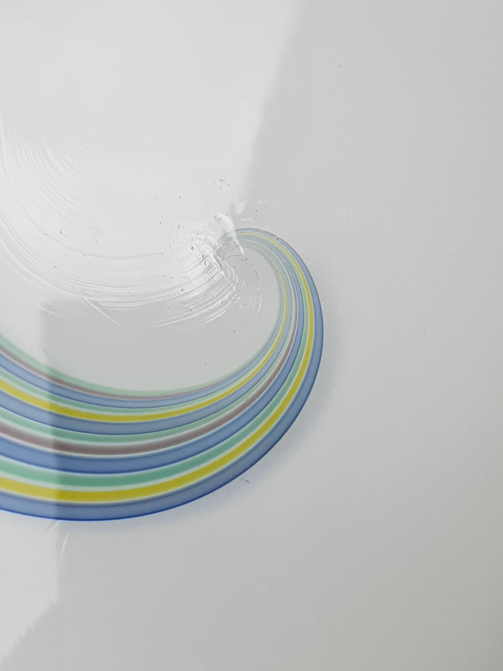 F. Fabbian Murano Glass Multicolor Swirl Flush Mount Ceiling Light Vintage Italian