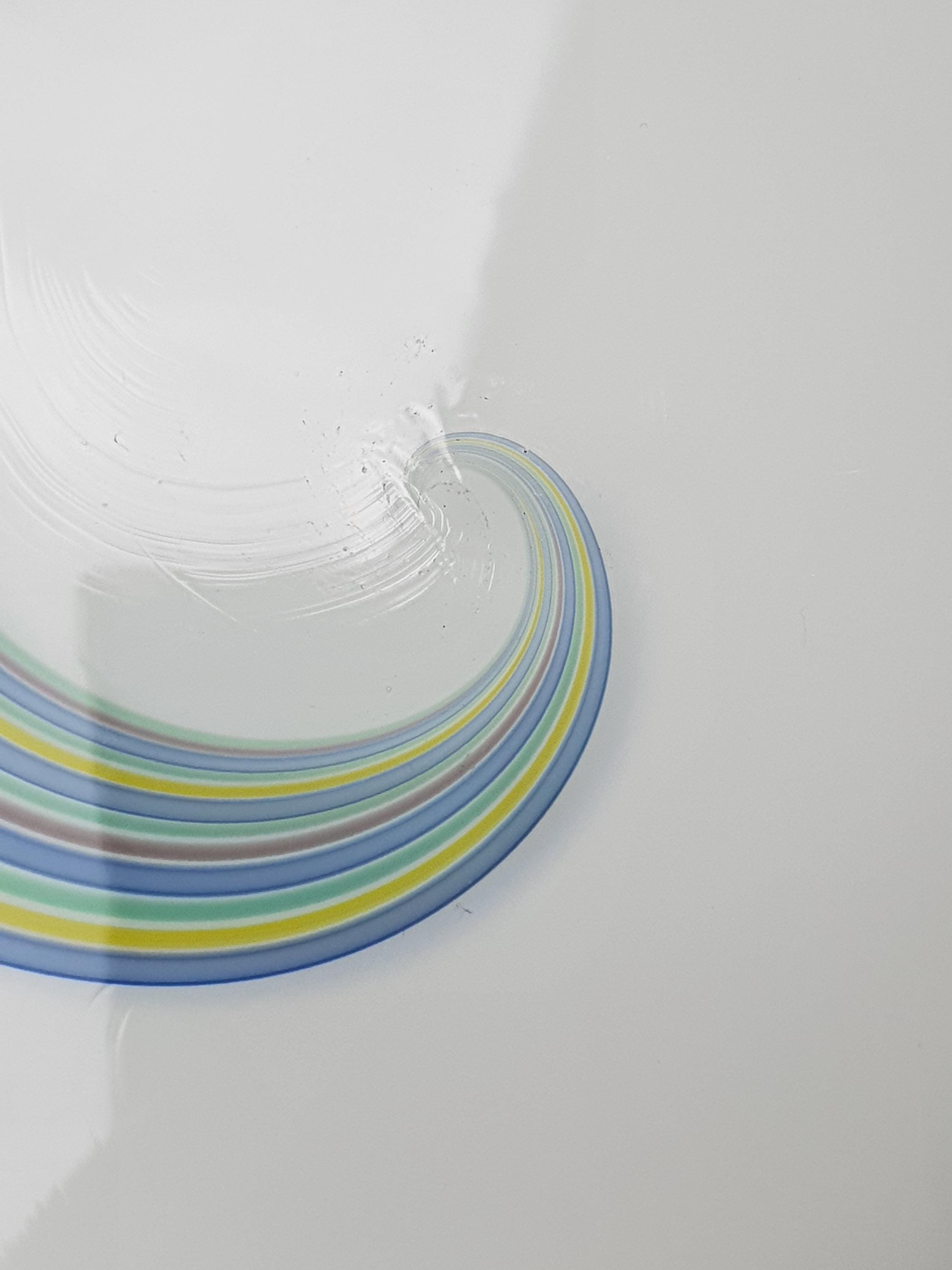 F. Fabbian Murano Glass Multicolor Swirl Flush Mount Ceiling Light Vintage Italian