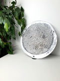 Vintage transparent Muranoglas Plafonnier mit dickes strukturiertes Glas und Chrombasis, Italienisch Mid-Century Design