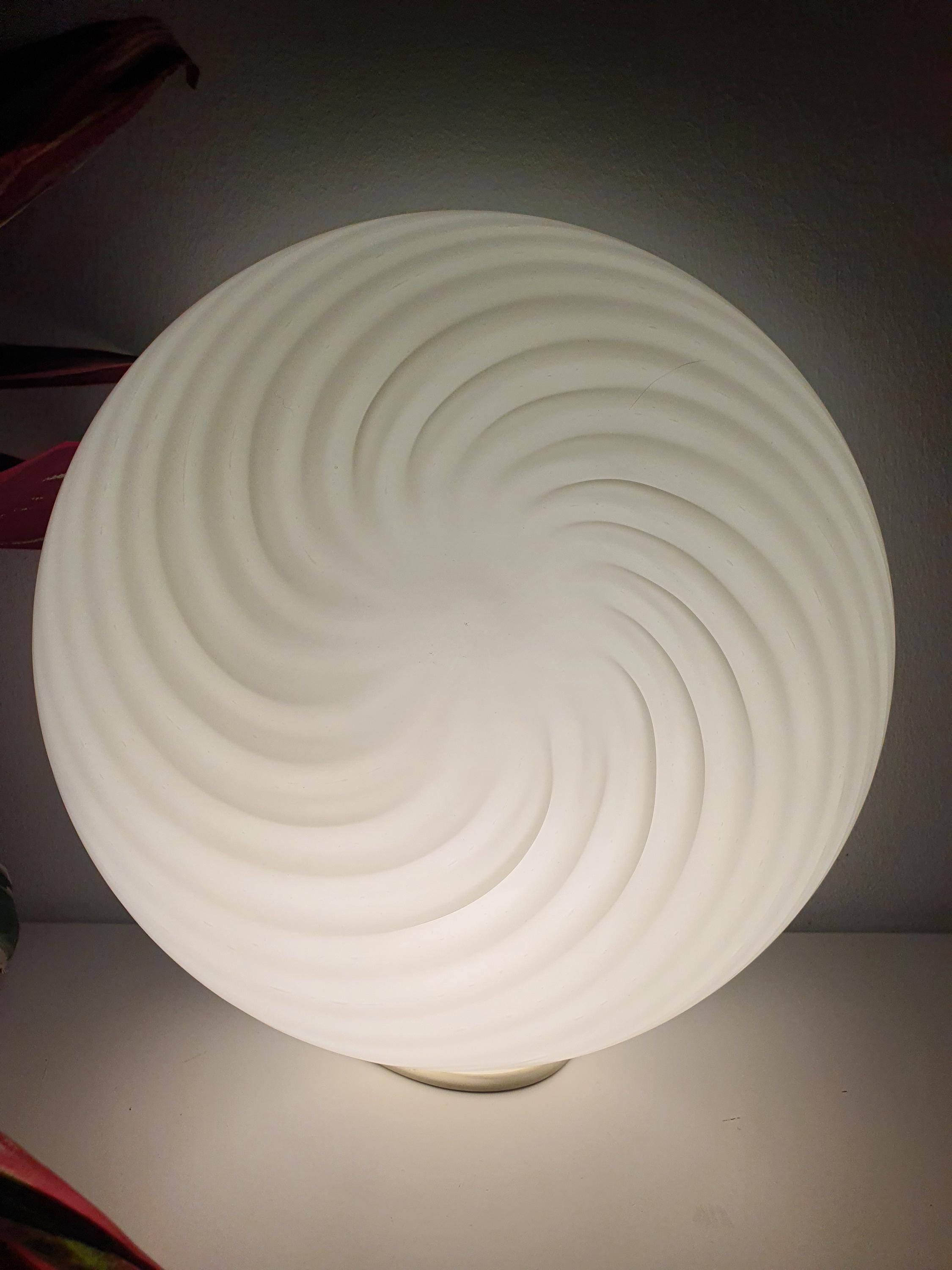 Lumière de montage encastré en verre de Murano à tourbillon vintage – Luminaire de plafond ou mural moderne du milieu du siècle