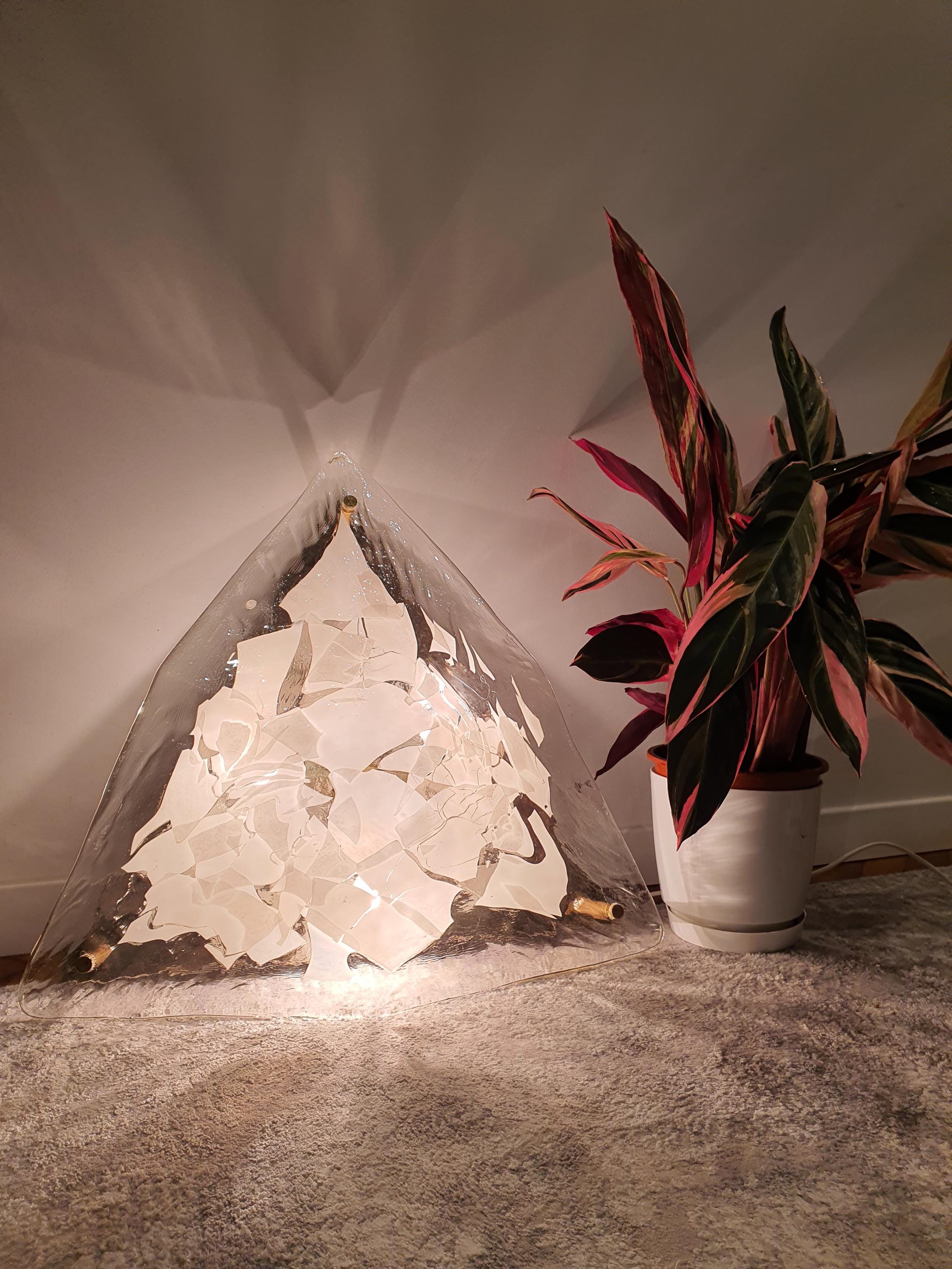 La Murrina Murano Glass Flush Mount Light: Art Nouveau Triangle Design
