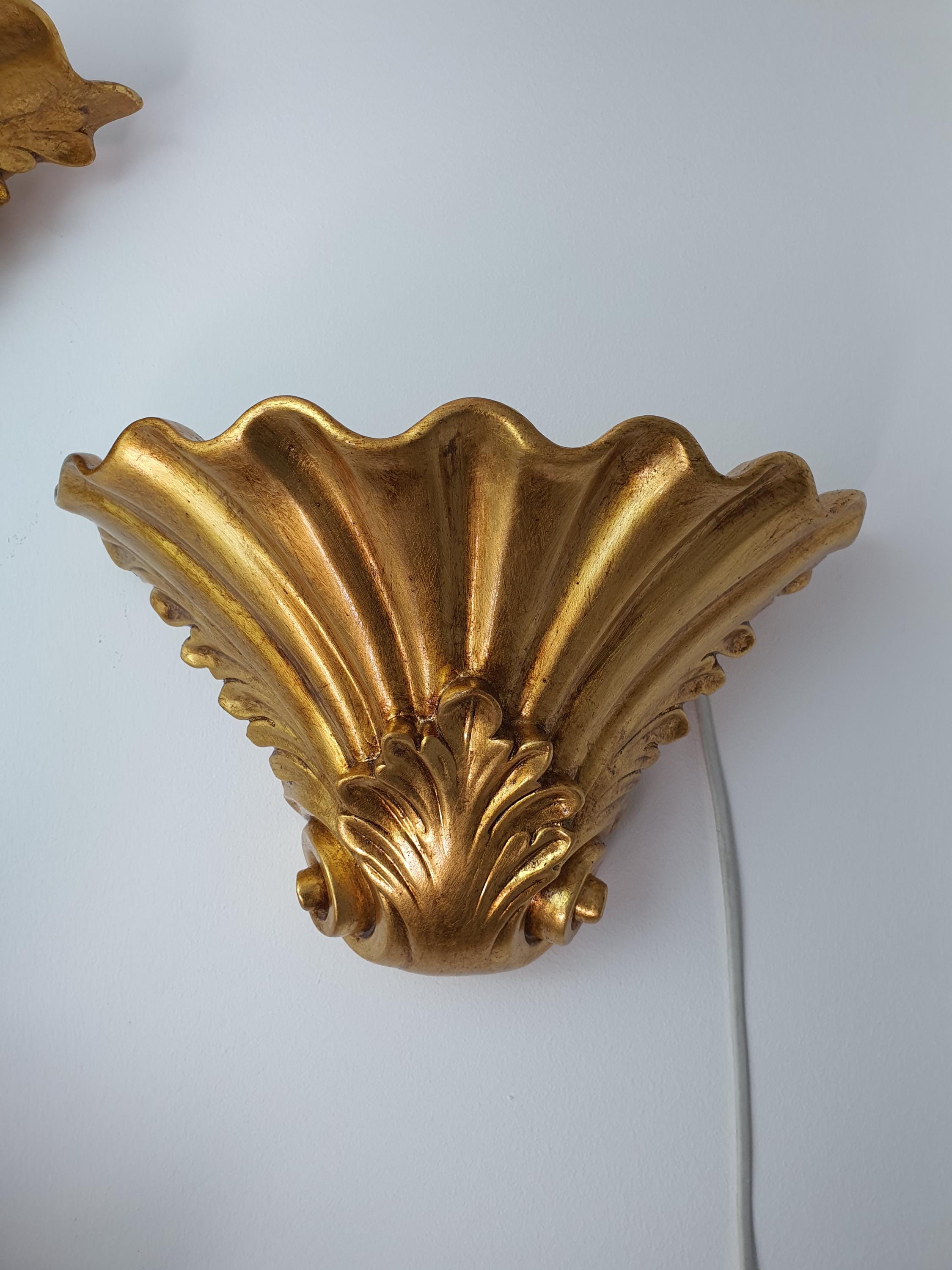 Set of 2 Kolarz Rokoko Rococo Gold Wall Sconces Venetian Finish