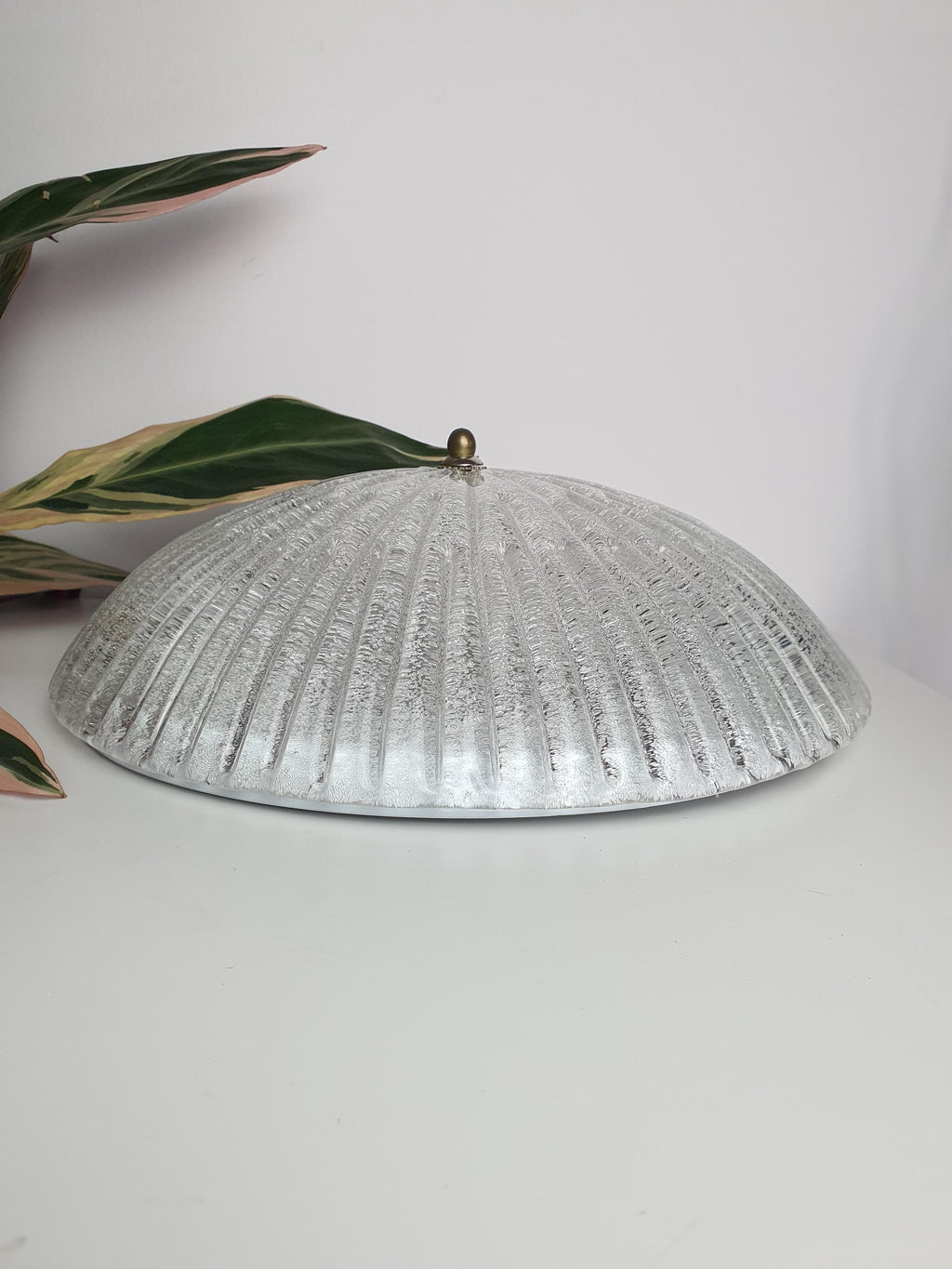 Friul Luce Vintage Floral Shell Flush Mount Light | Frosted Murano Glass Venetian Fixture