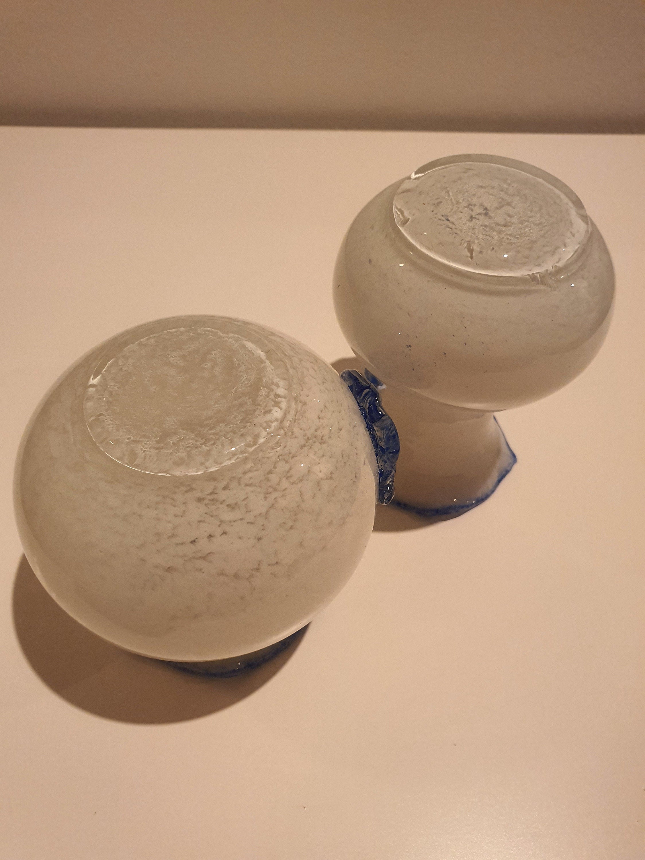 Pair of petite Murano swirl glass vase 1990s