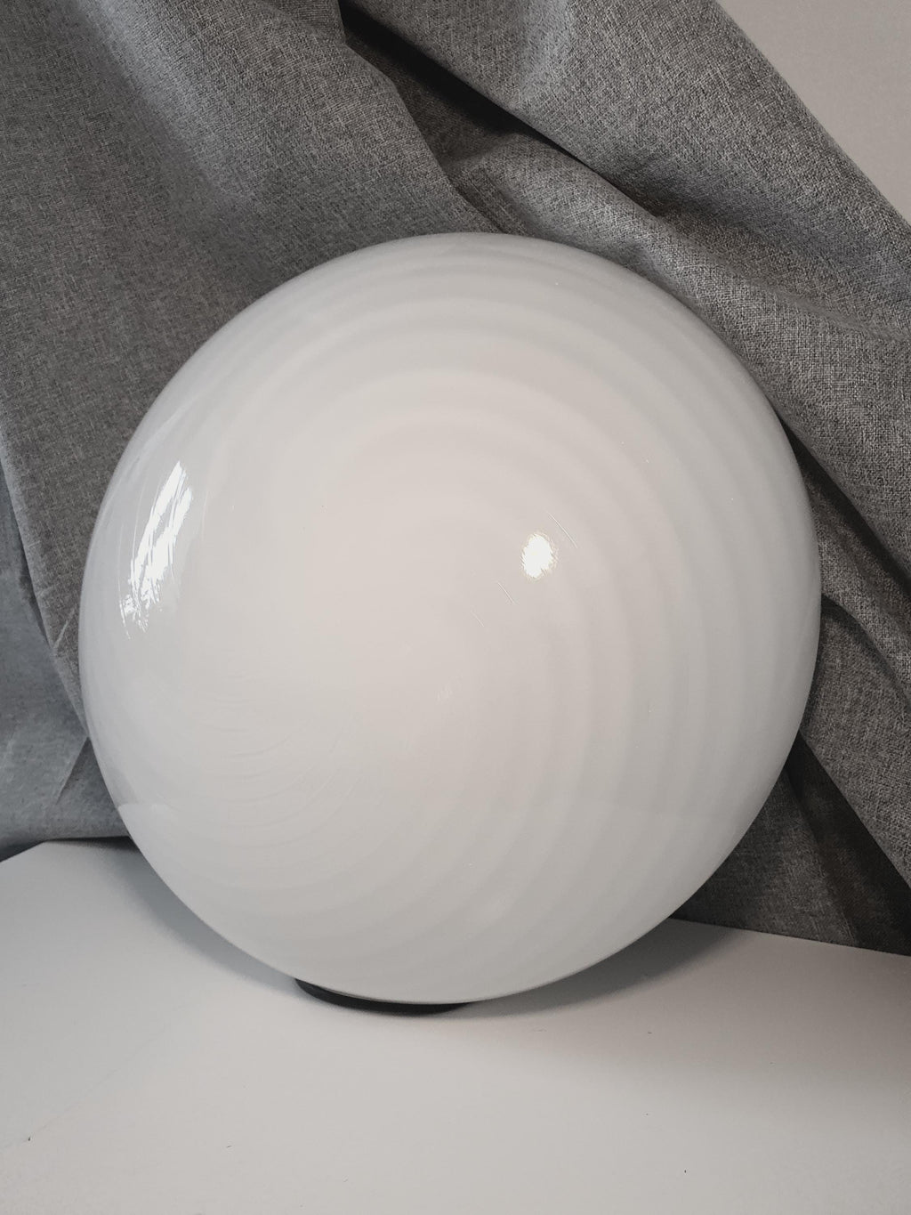 Vintage Murano Glass Swirl Lamp: 1980s MCM Flush Mount Light