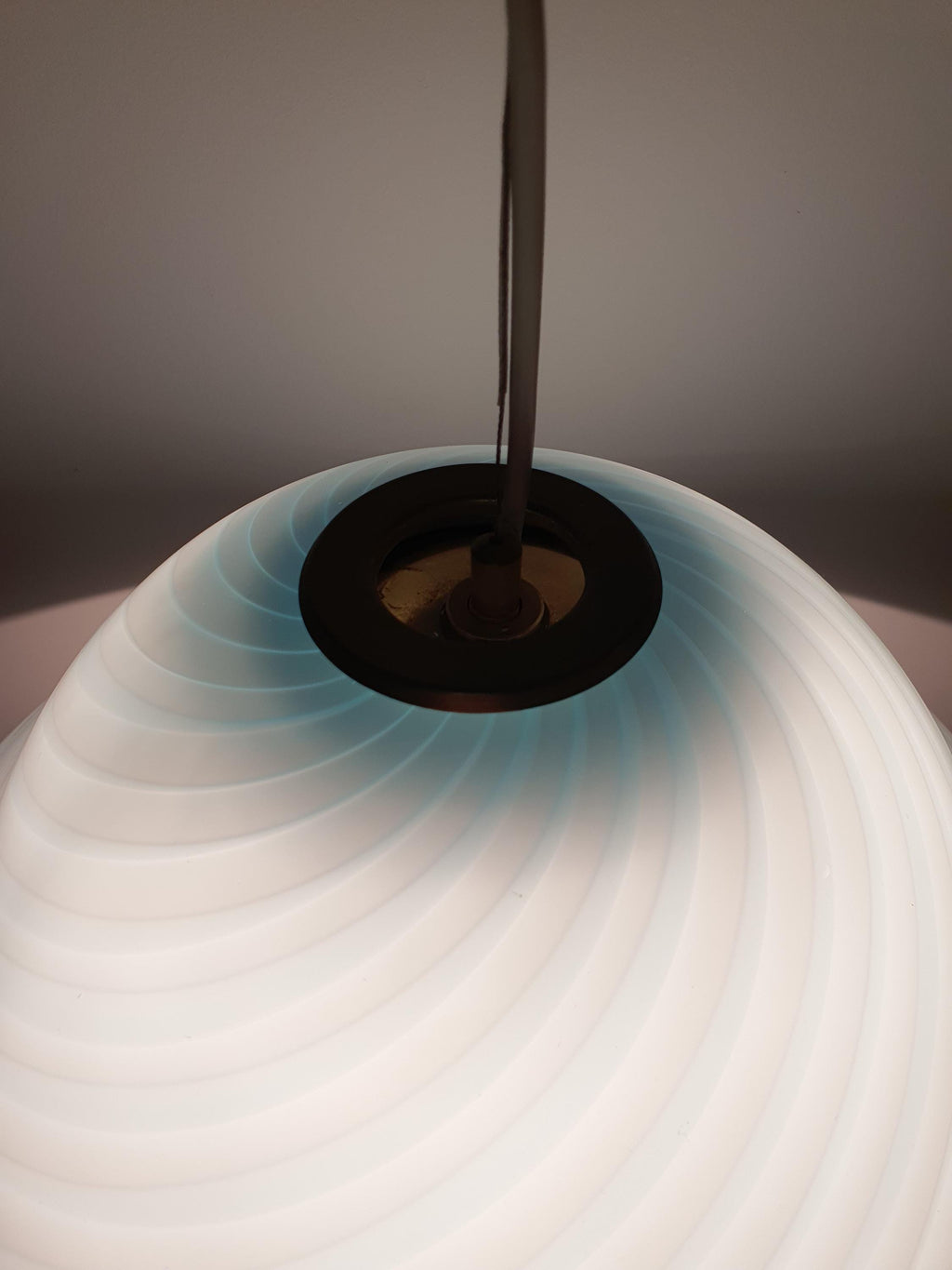 Suspension en Verre de Murano Couleur Tiffany – Lumière de Crèche Italienne Mid-Century