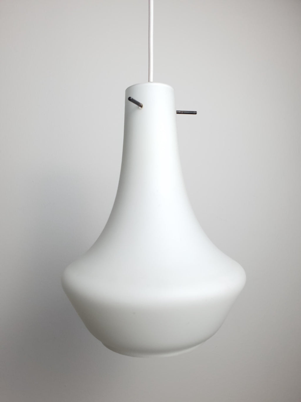 Vintage 1950s Italian Murano opaline pendant light — midcentury minimalist design