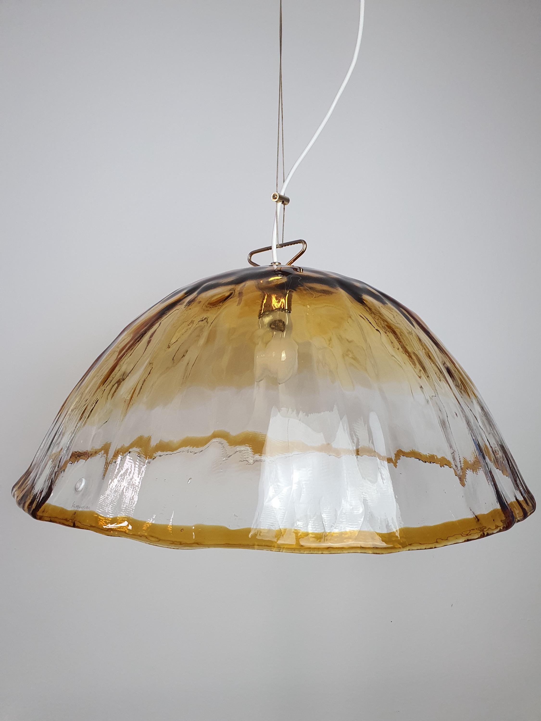 La Murrina Amber Glow Murano Glass Dome Pendant Light
