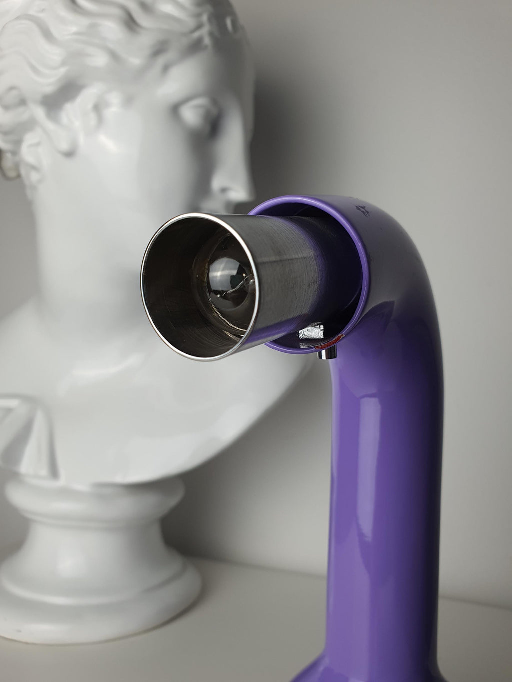 Space Age Purple Gooseneck Desk Lamp 1970s Italian Retro Lighting