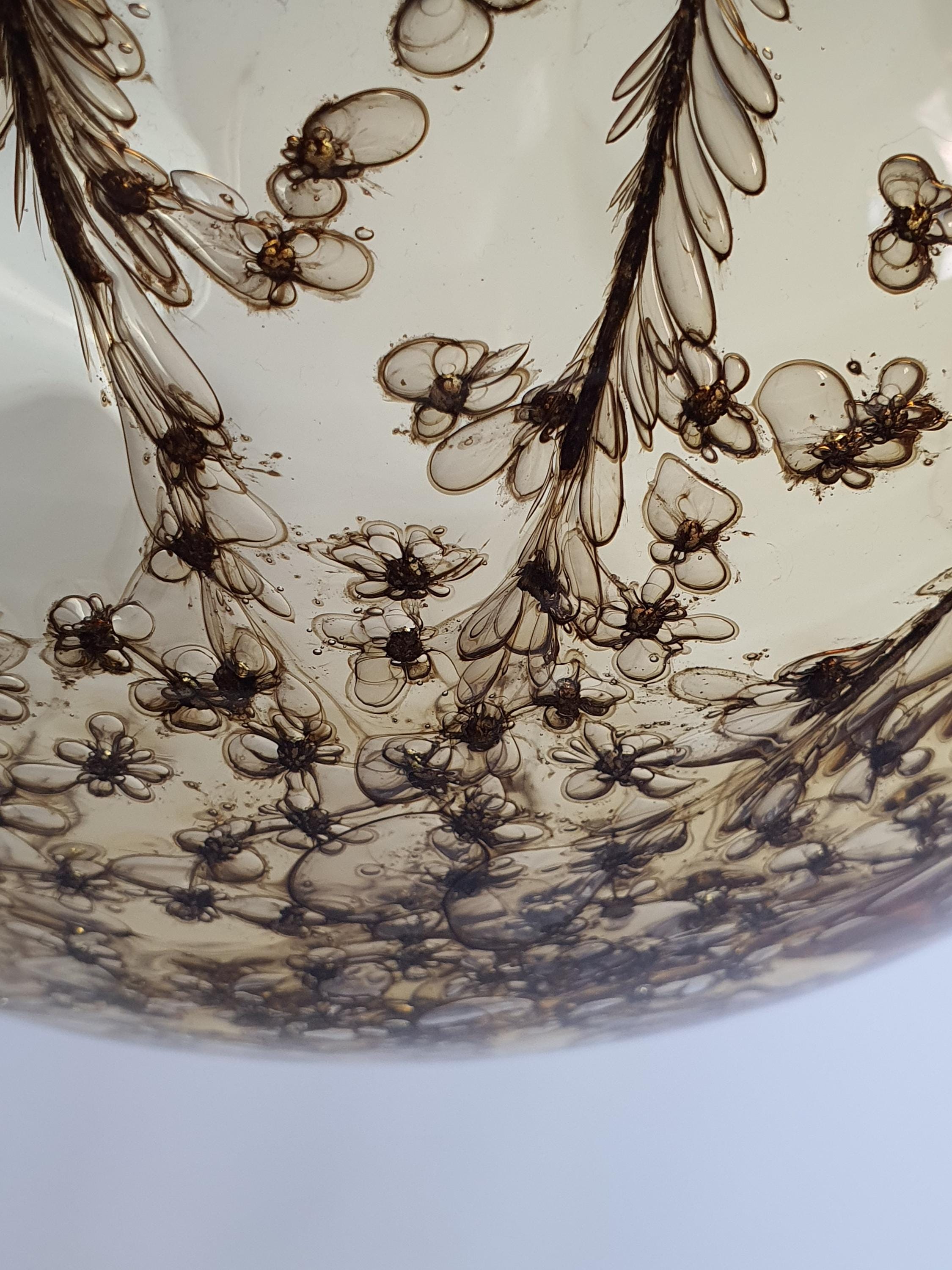 Large globe La Murrina caramel bubble pendant light in vintage Murano glass