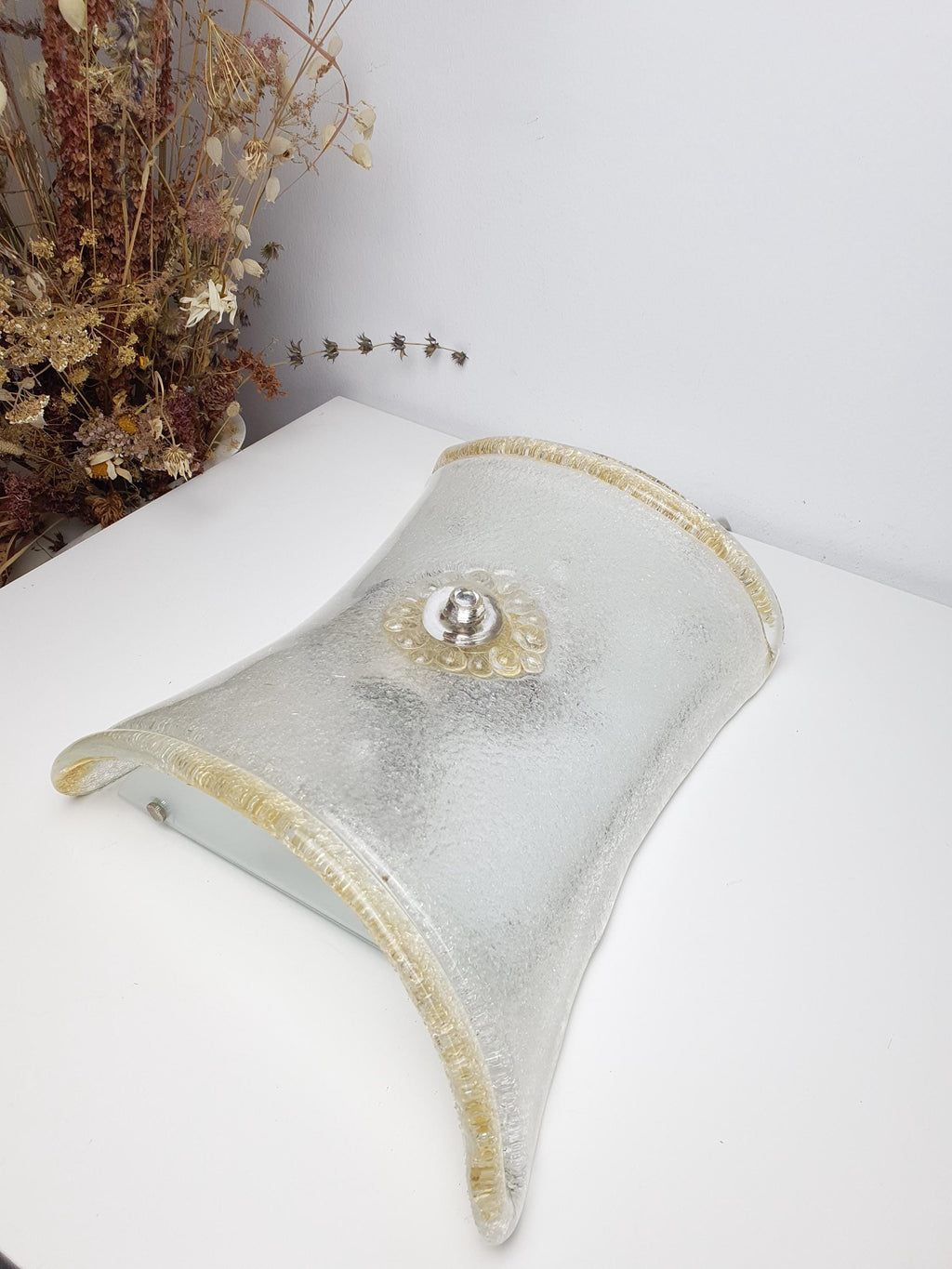Murano Floral Flush Mount Light: Hand-Crafted Venice Glass