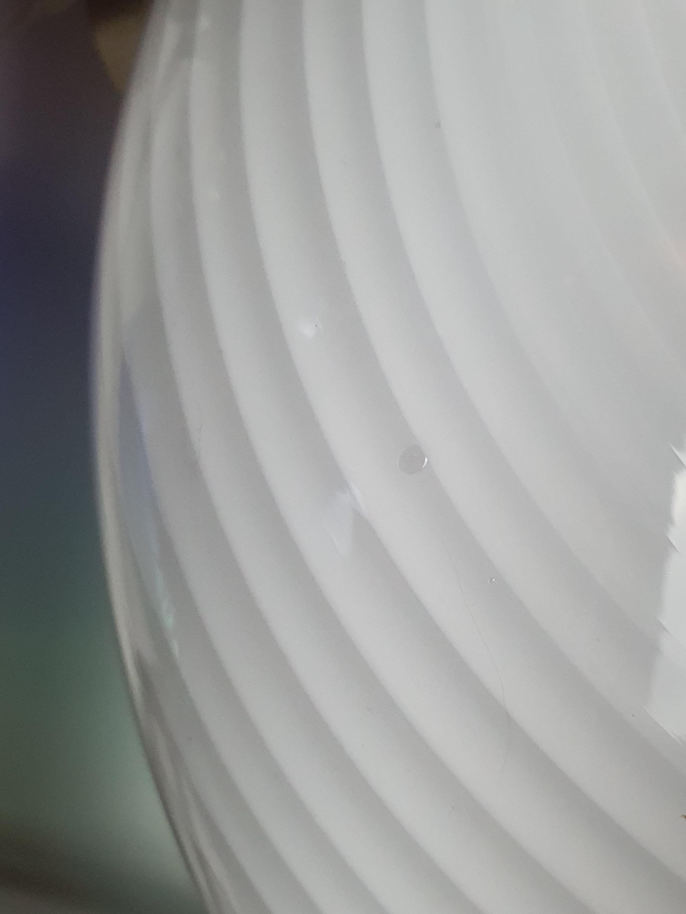 Large Vintage Murano Glass White Swirl Flush Mount Light