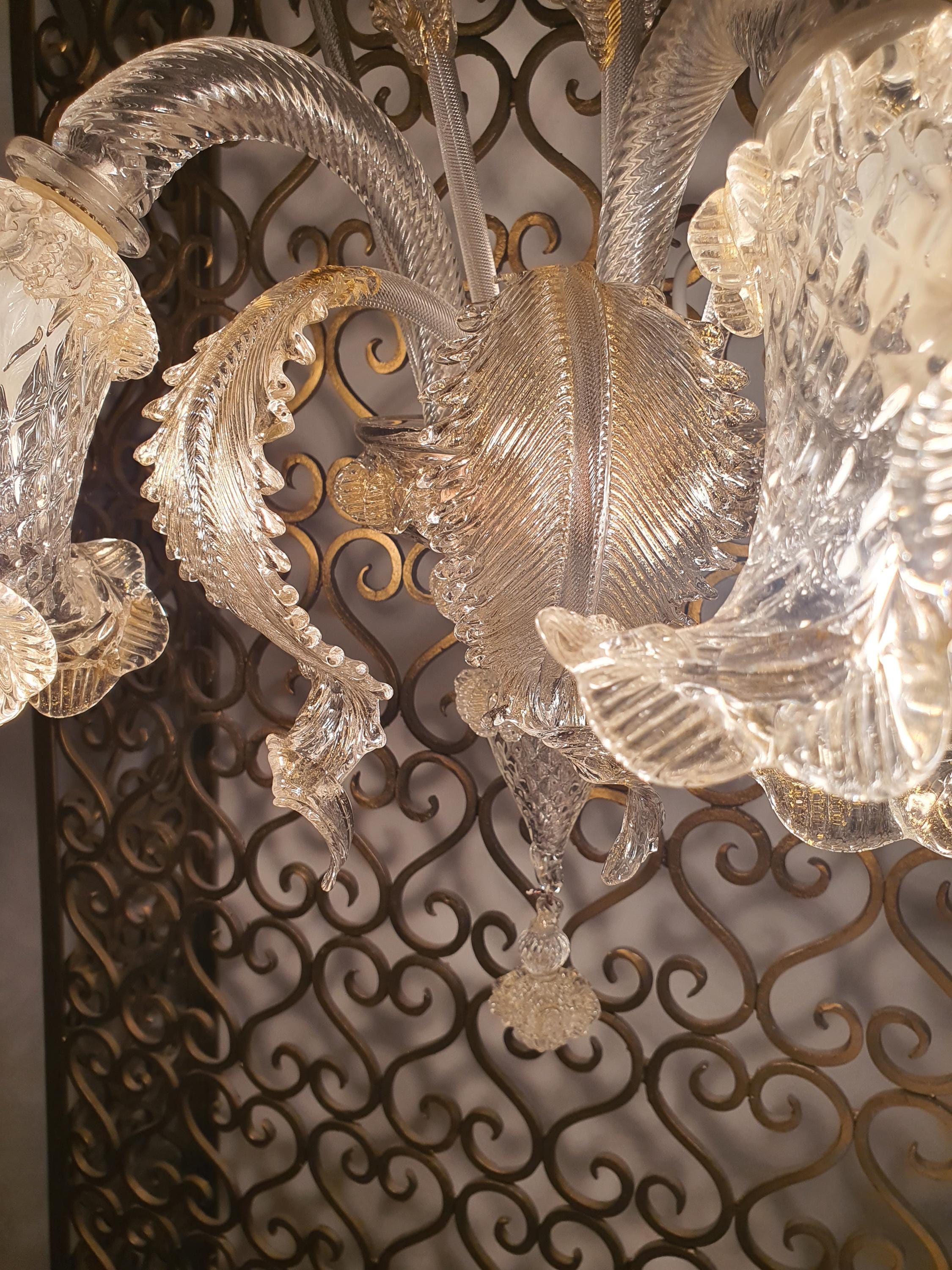 Vintage Murano Glass Wall Sconce: Golden Tulip Hollywood Regency Lighting