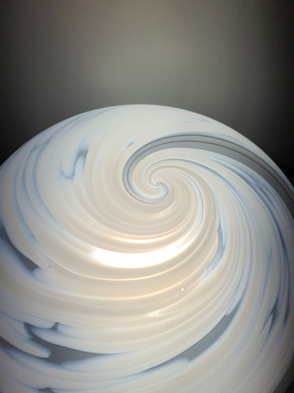 Murano Glass Globe Table Lamps: MCM Italian Swirl Bedside Lamps