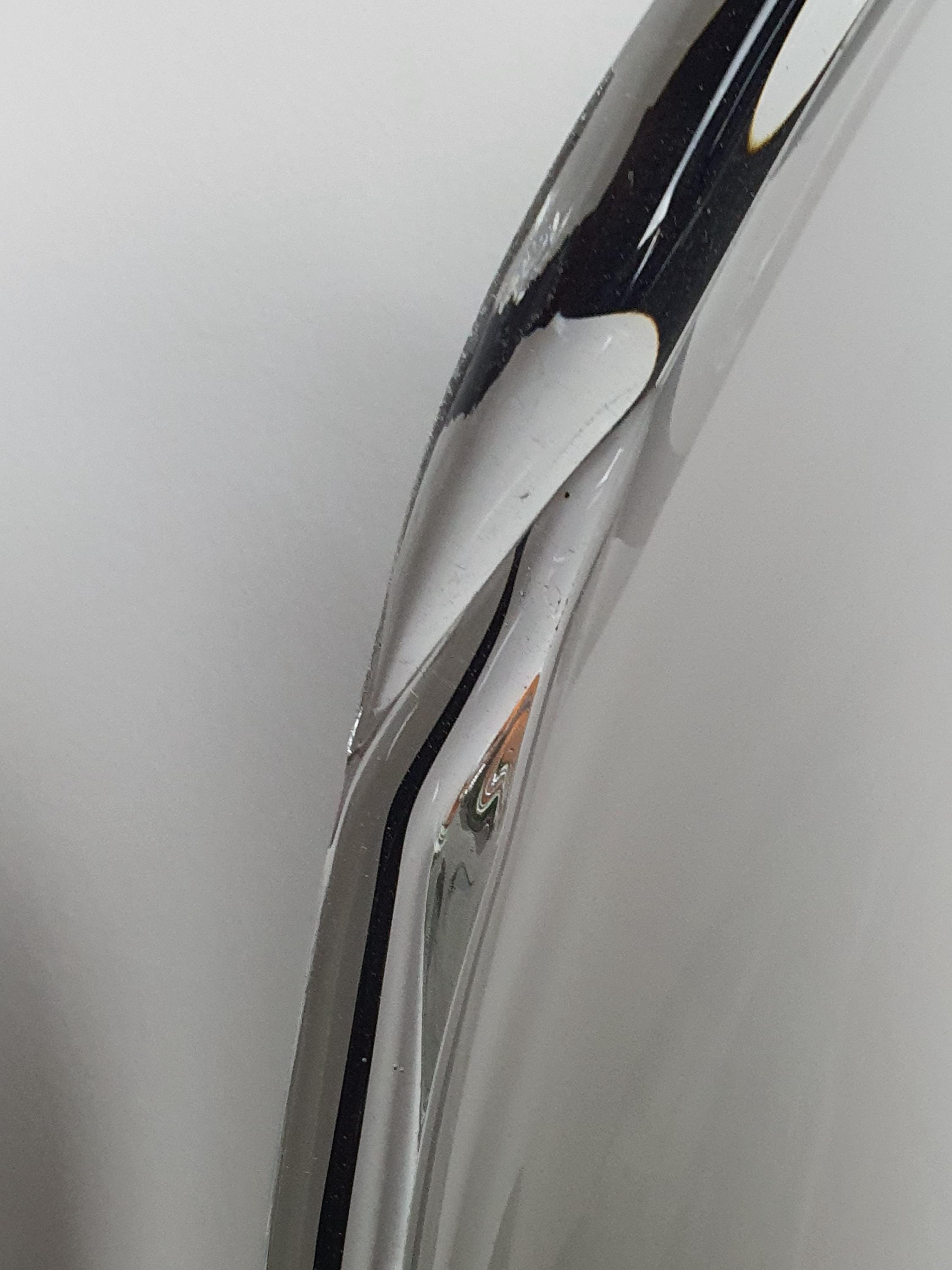 XL Murano Glass Flush Mount Light: Mid-Century Italian White & Black Ceiling Lamp