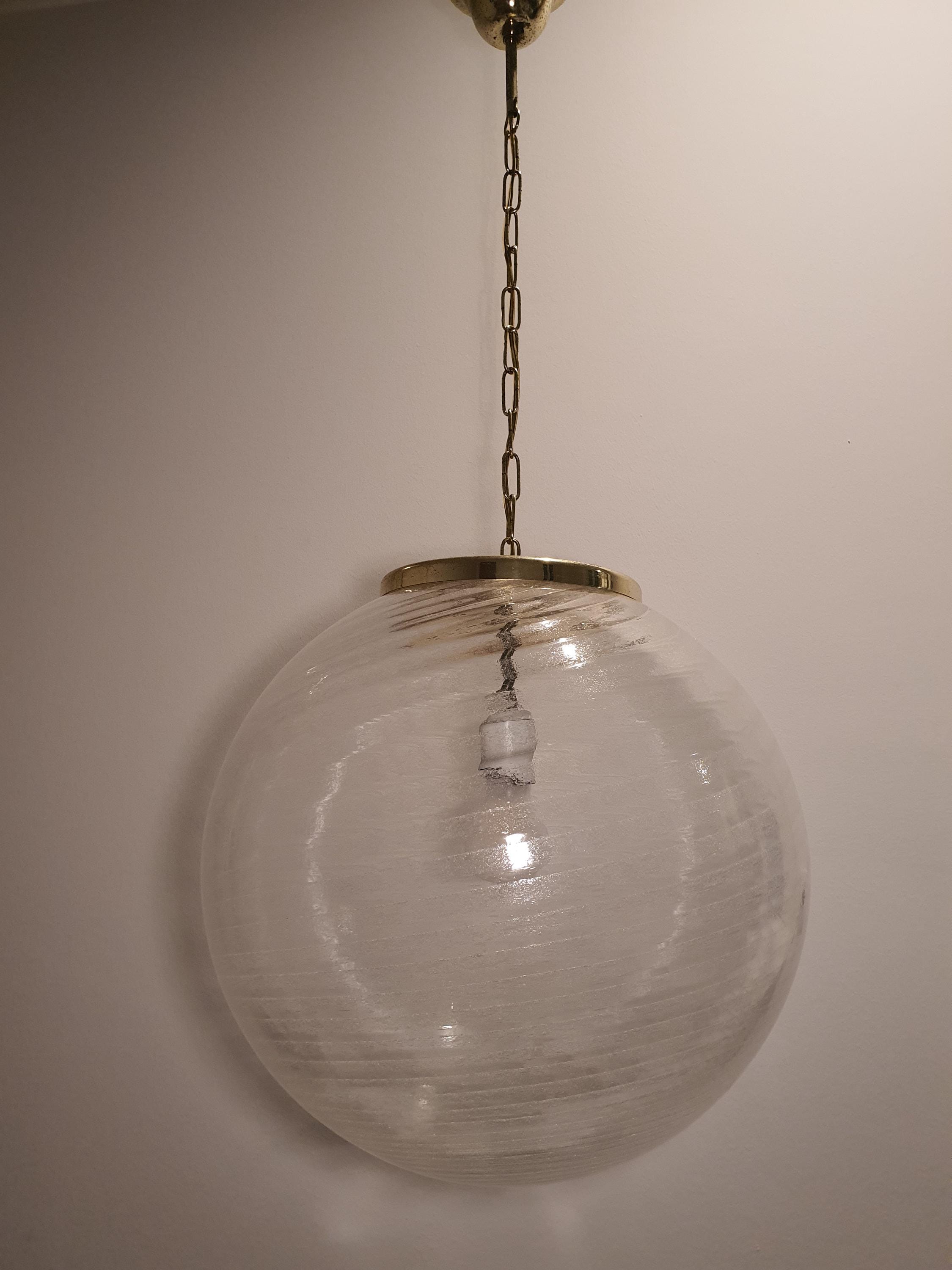 Handcrafted Murano Glass Bubble Globe Pendant Light - Retro Home Decor