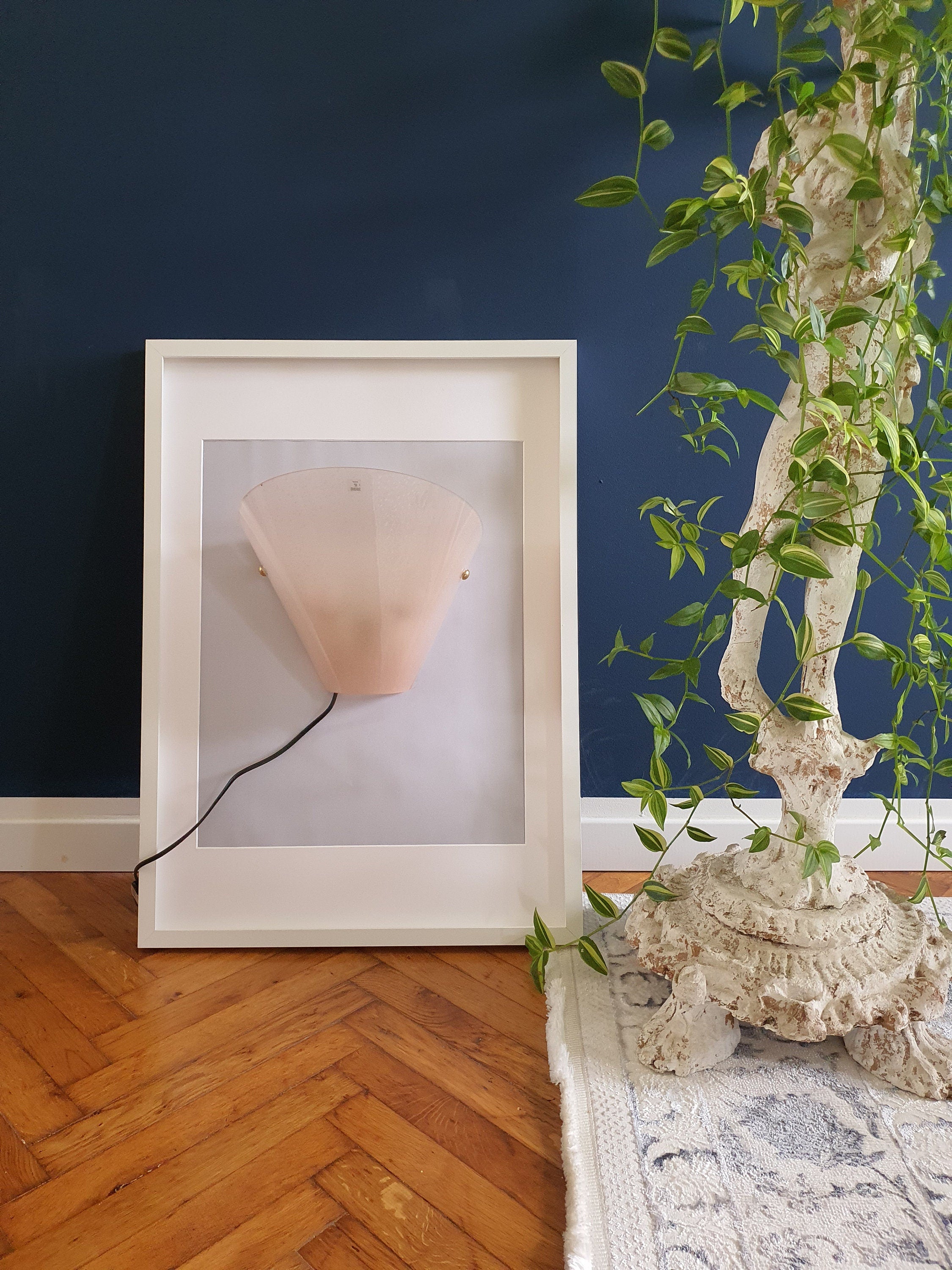 Murano Glass Pink Wall Sconce: Midcentury Art Deco Italian Lighting