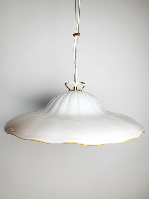 La Murrina Vintage Muranoglas-Blumenpendelleuchte | Crème Brûlée Karamell | Italienisches Midcentury-Design