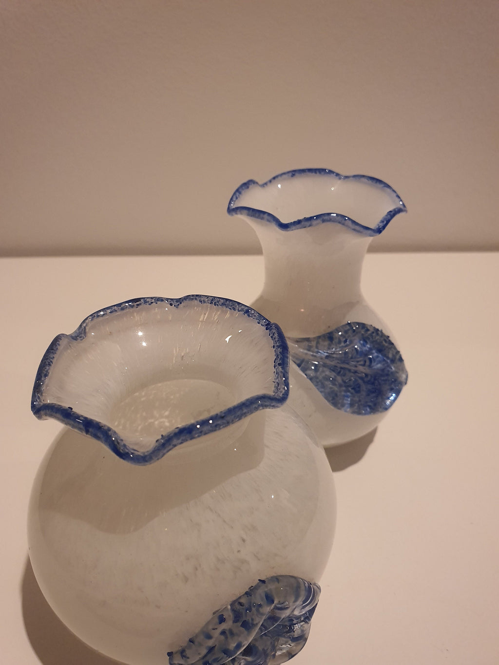 Pair of petite Murano swirl glass vase 1990s