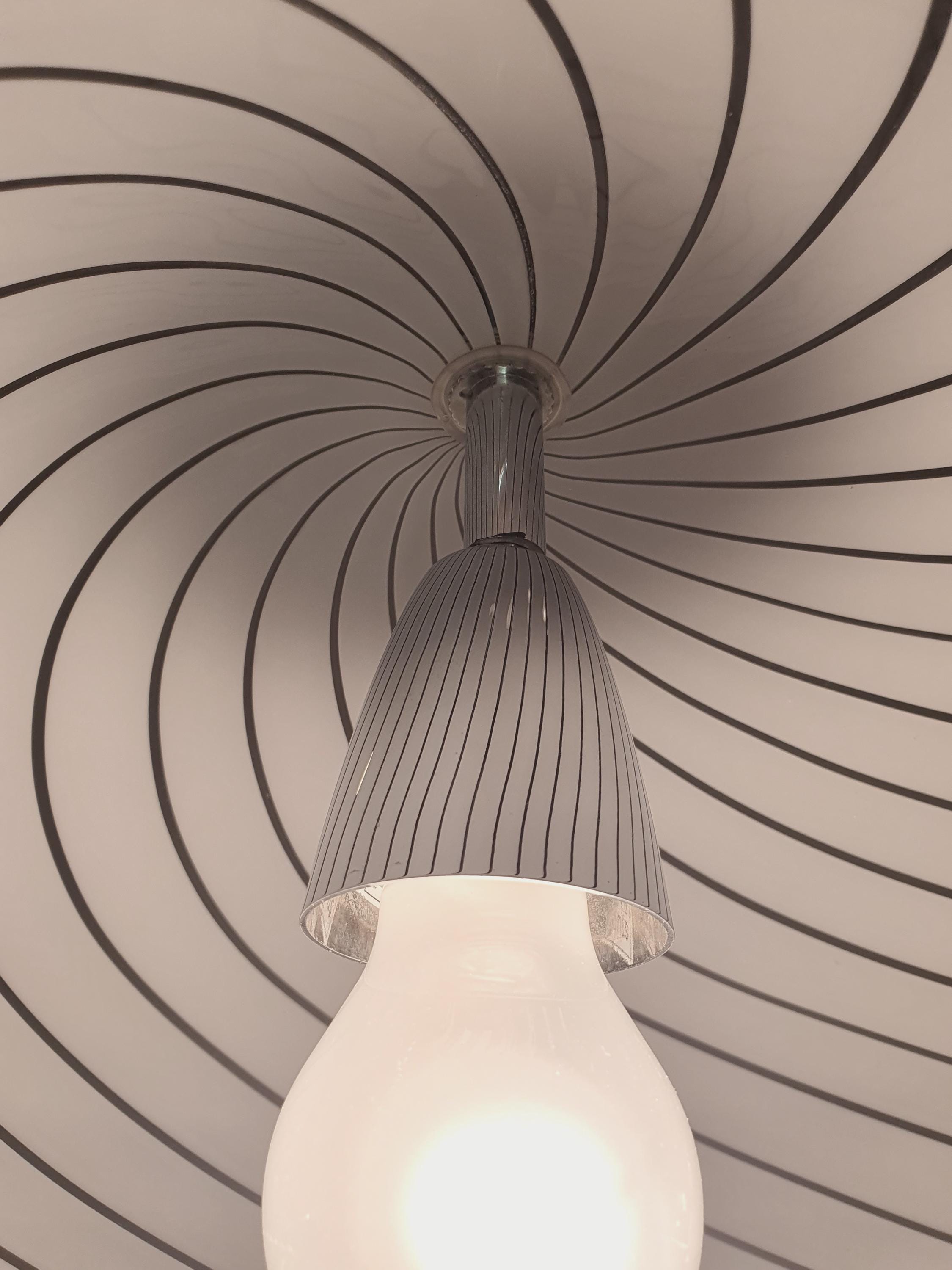 AV Mazzega Murano Glass Swirl Pendant Light: Italian Dome Lamp
