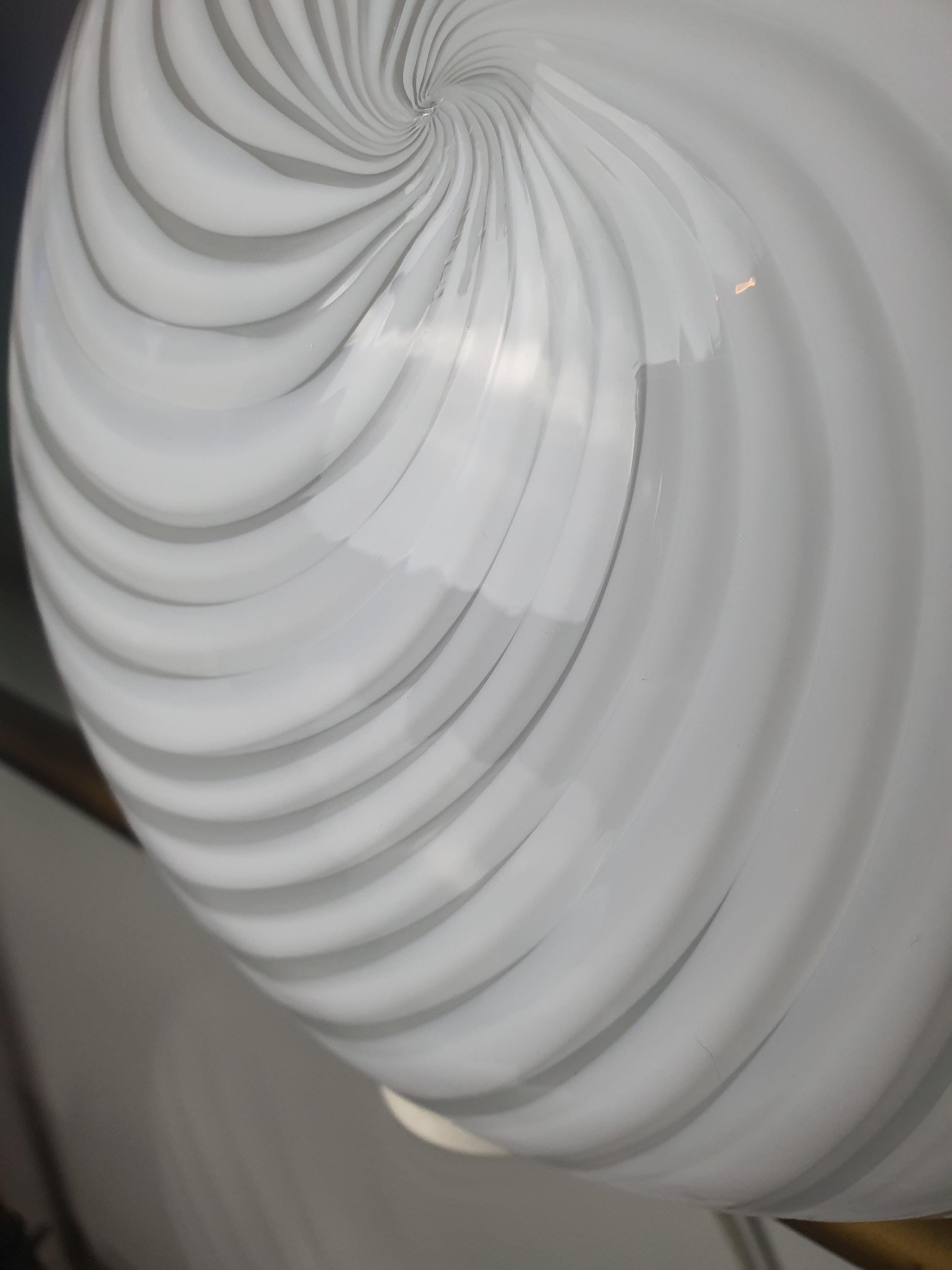 Vintage Murano Glass Swirl Flush Mount Light | Mid-Century Modern Retro Lighting
