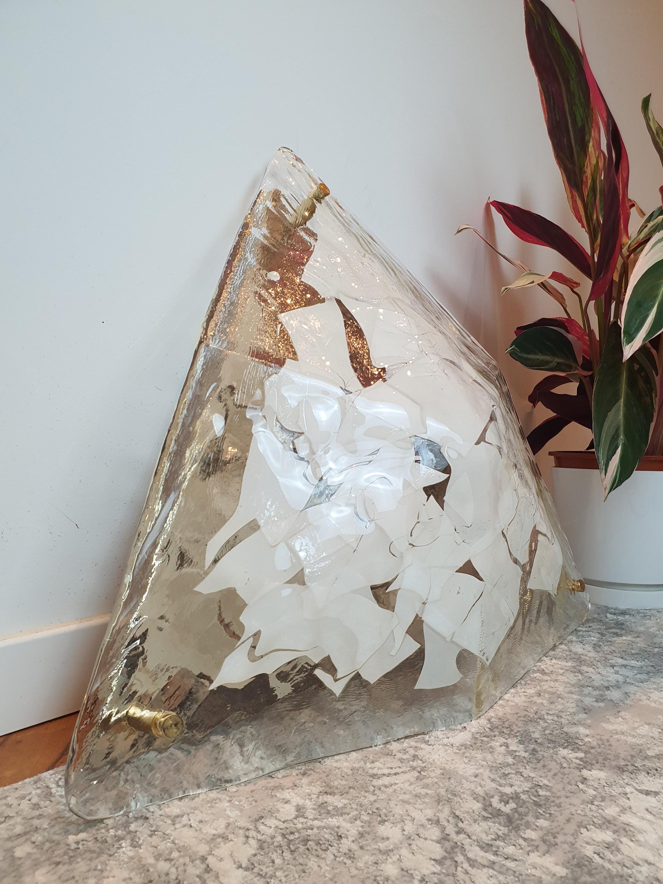 La Murrina Murano Glass Flush Mount Light: Art Nouveau Triangle Design