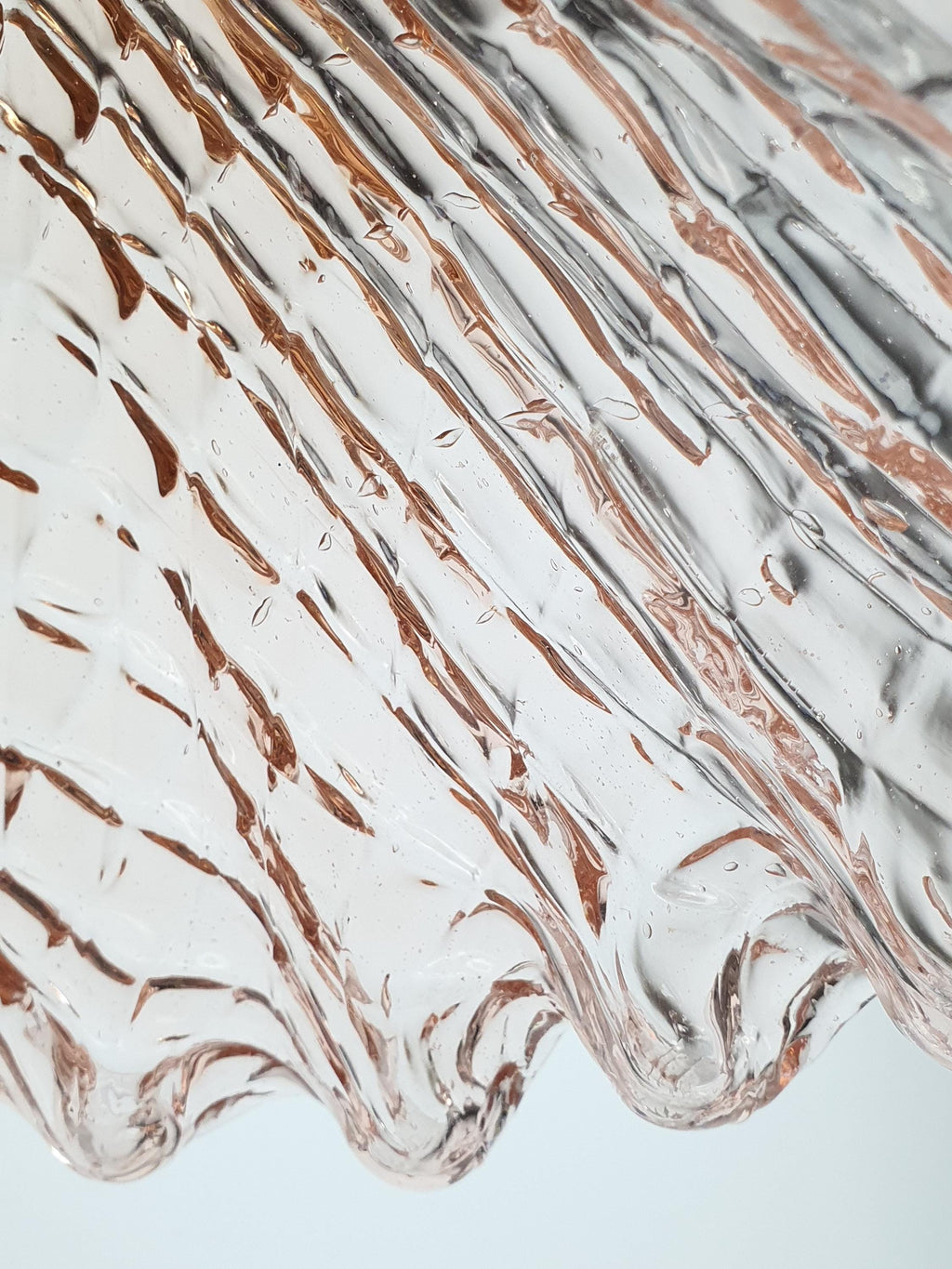 Barovier & Toso Attributed Murano Glass Pink Fazzoletto Pendant Light